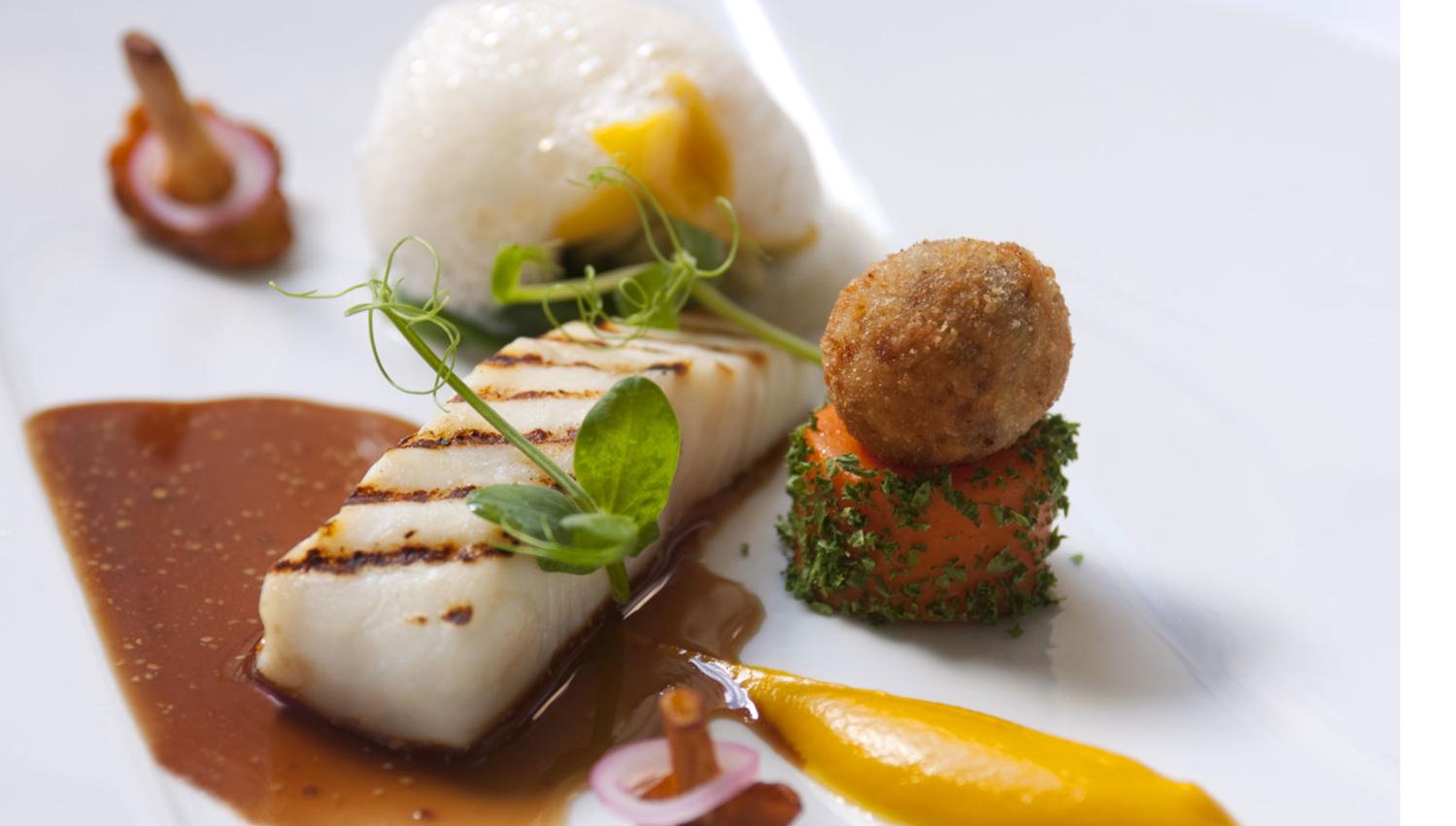Colourful fish dish