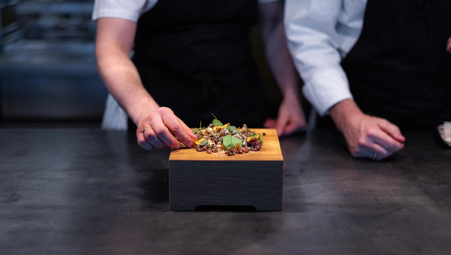 chef preparing nice plate