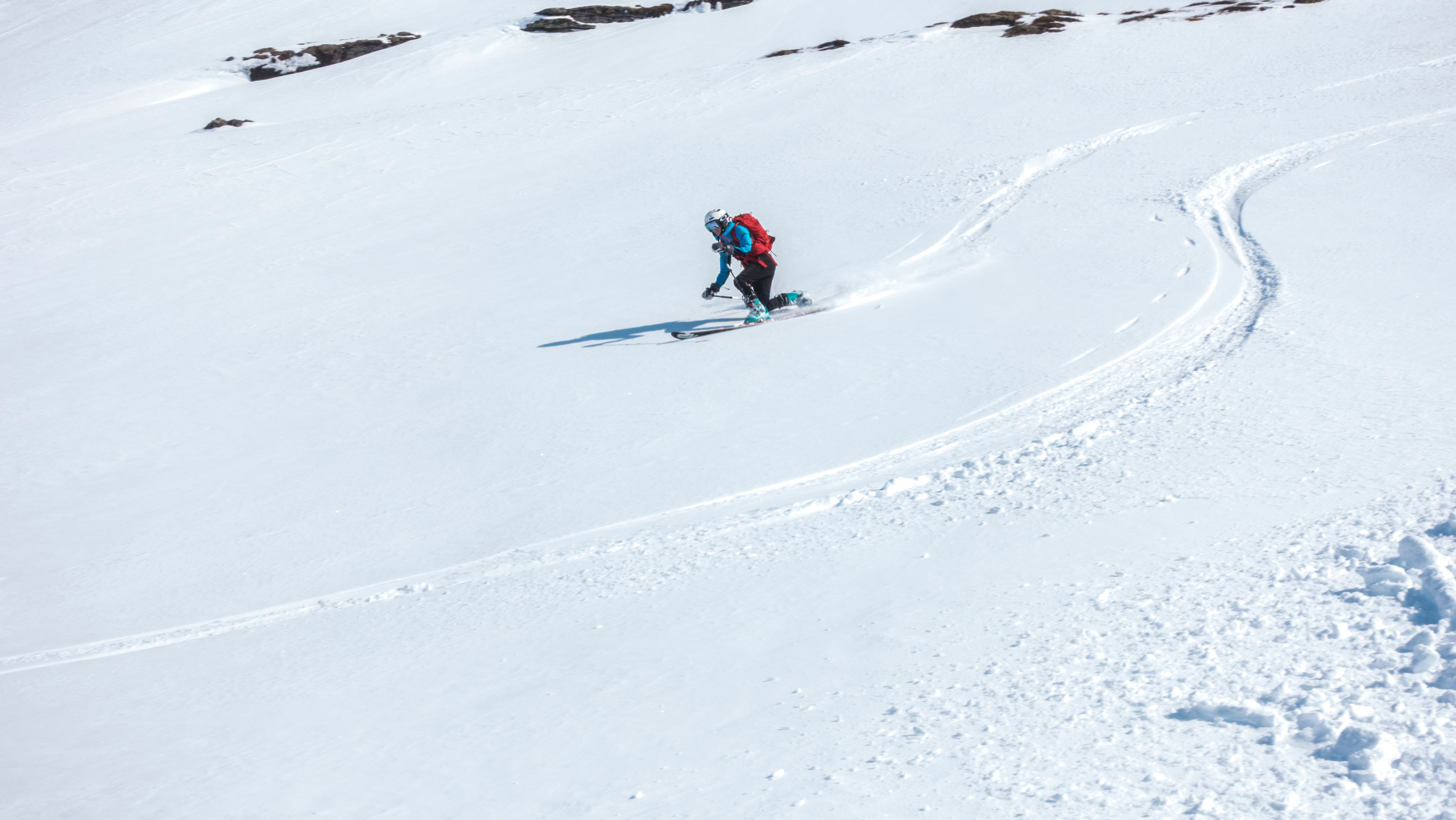 off-piste in powder snow