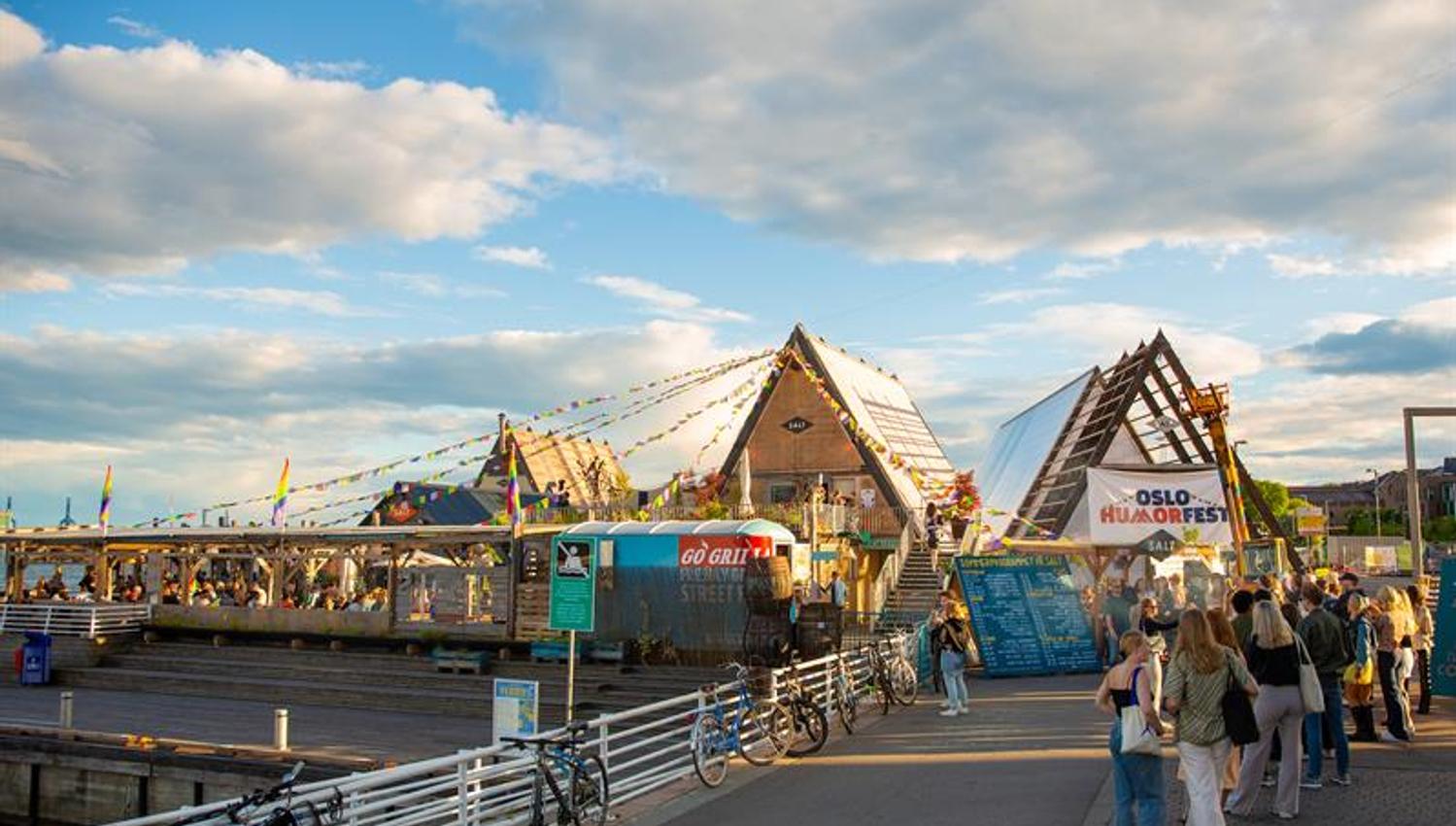 People queuing outside SALT on a nice summer day