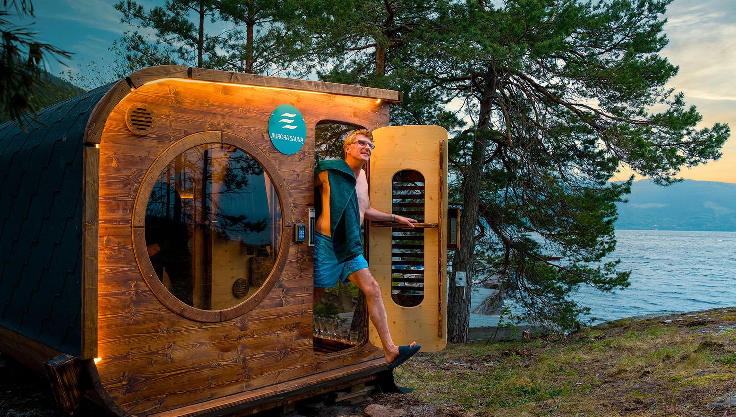 Aurora Sauna - på Vegset camping ved bredden av Snåsavatnet