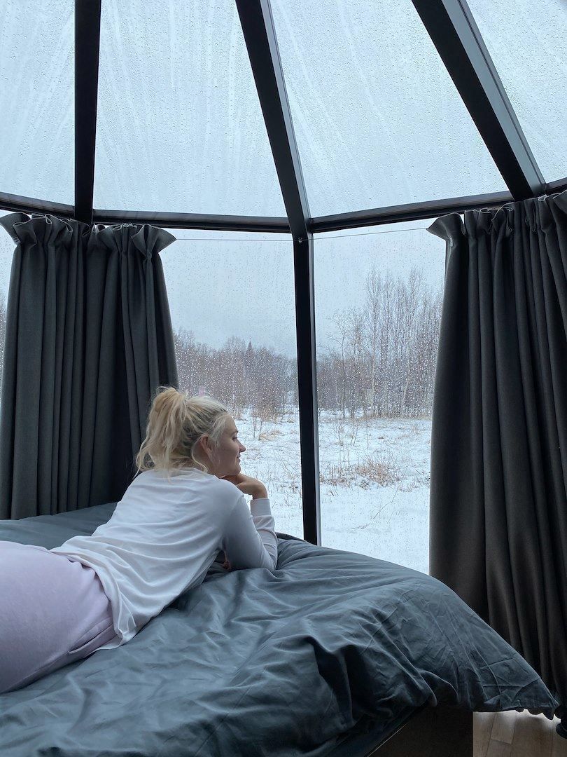 Utsikt fra iglo på North Experience