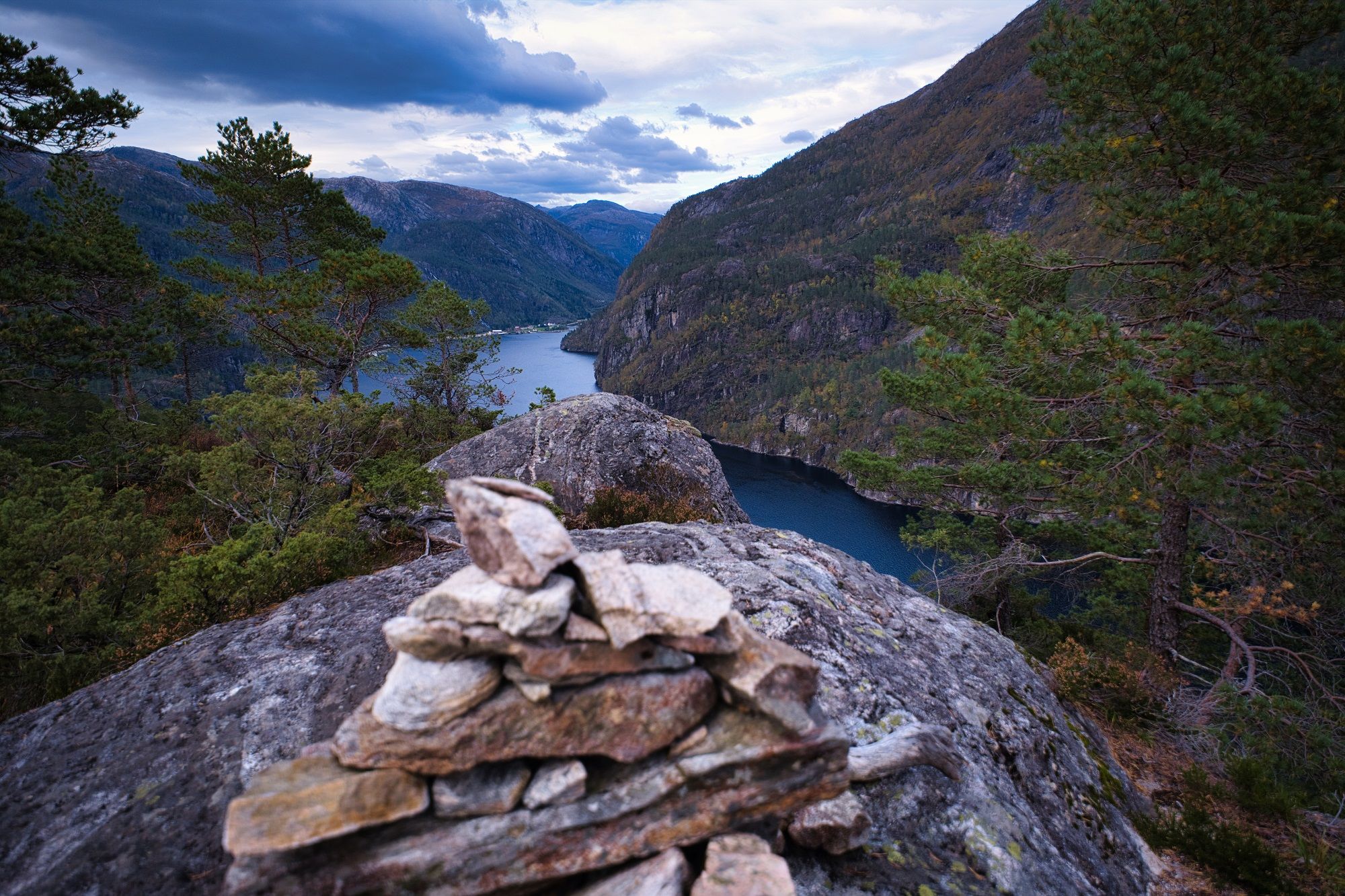 Spectacular view from "The Castle" in Modalen 