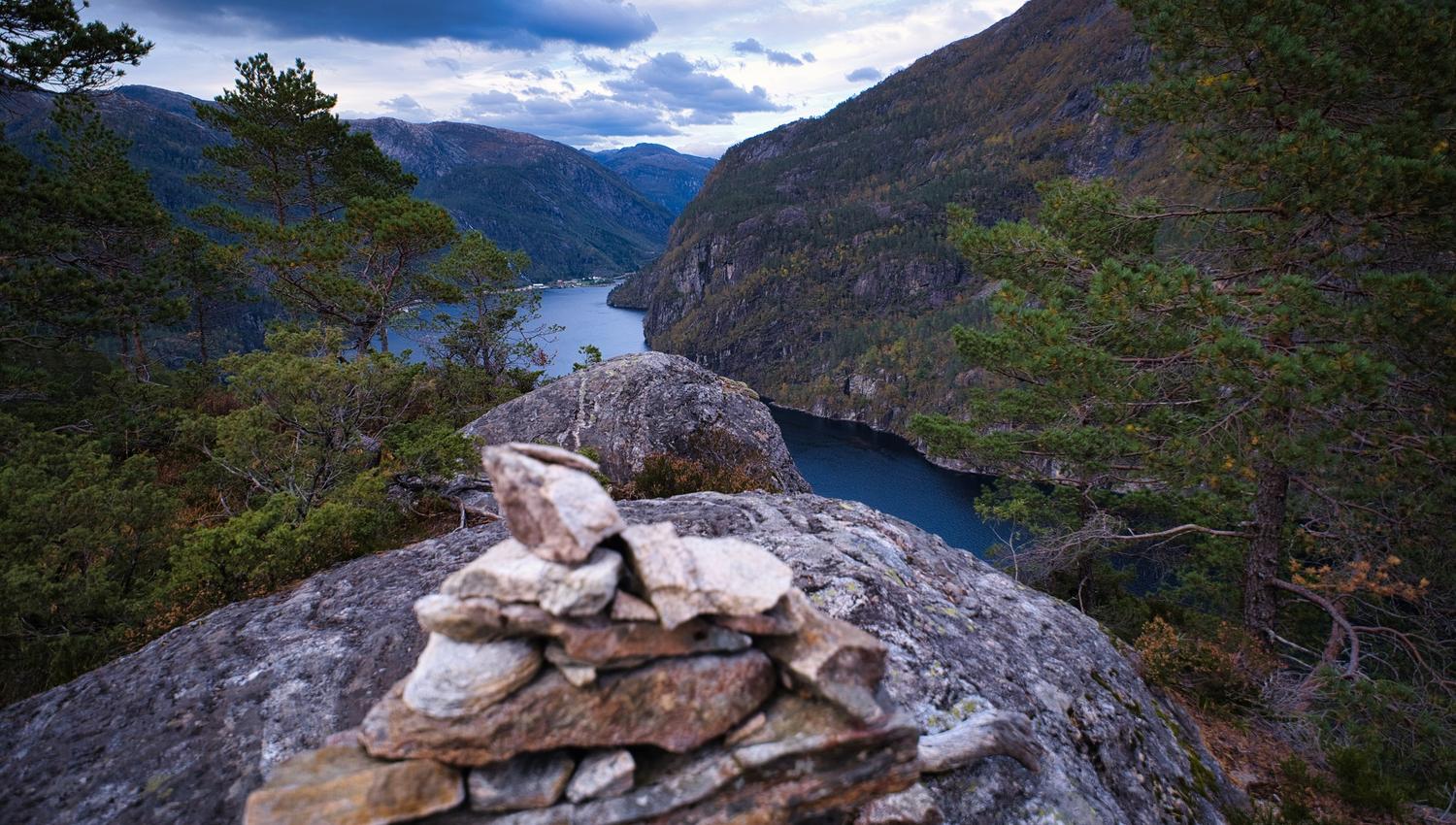 Spectacular view from "The Castle" in Modalen