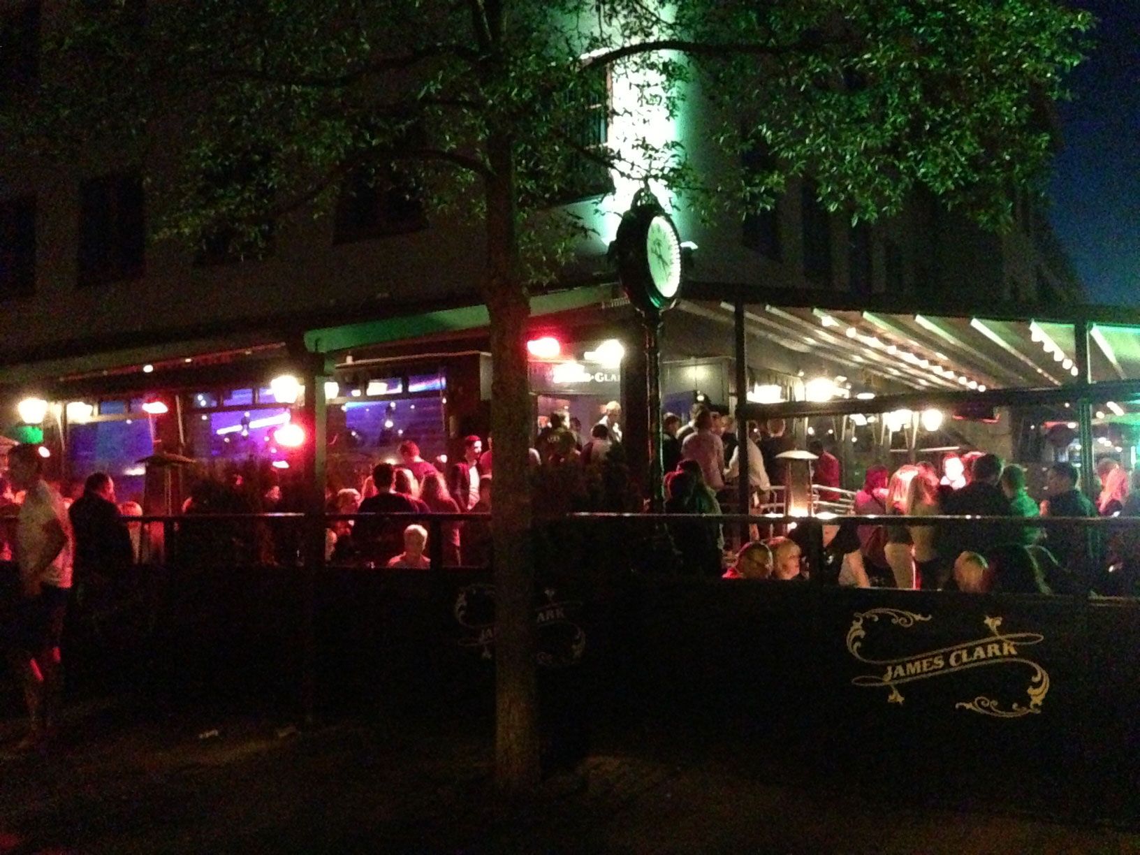 James Clark Pub & Restaurant facade in the evening