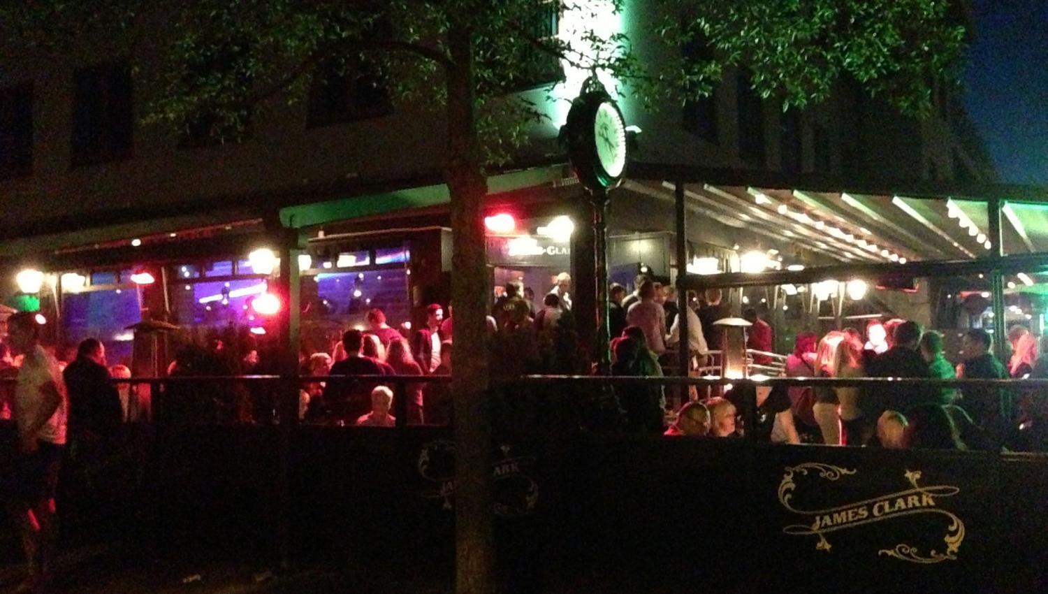 James Clark Pub & Restaurant facade in the evening