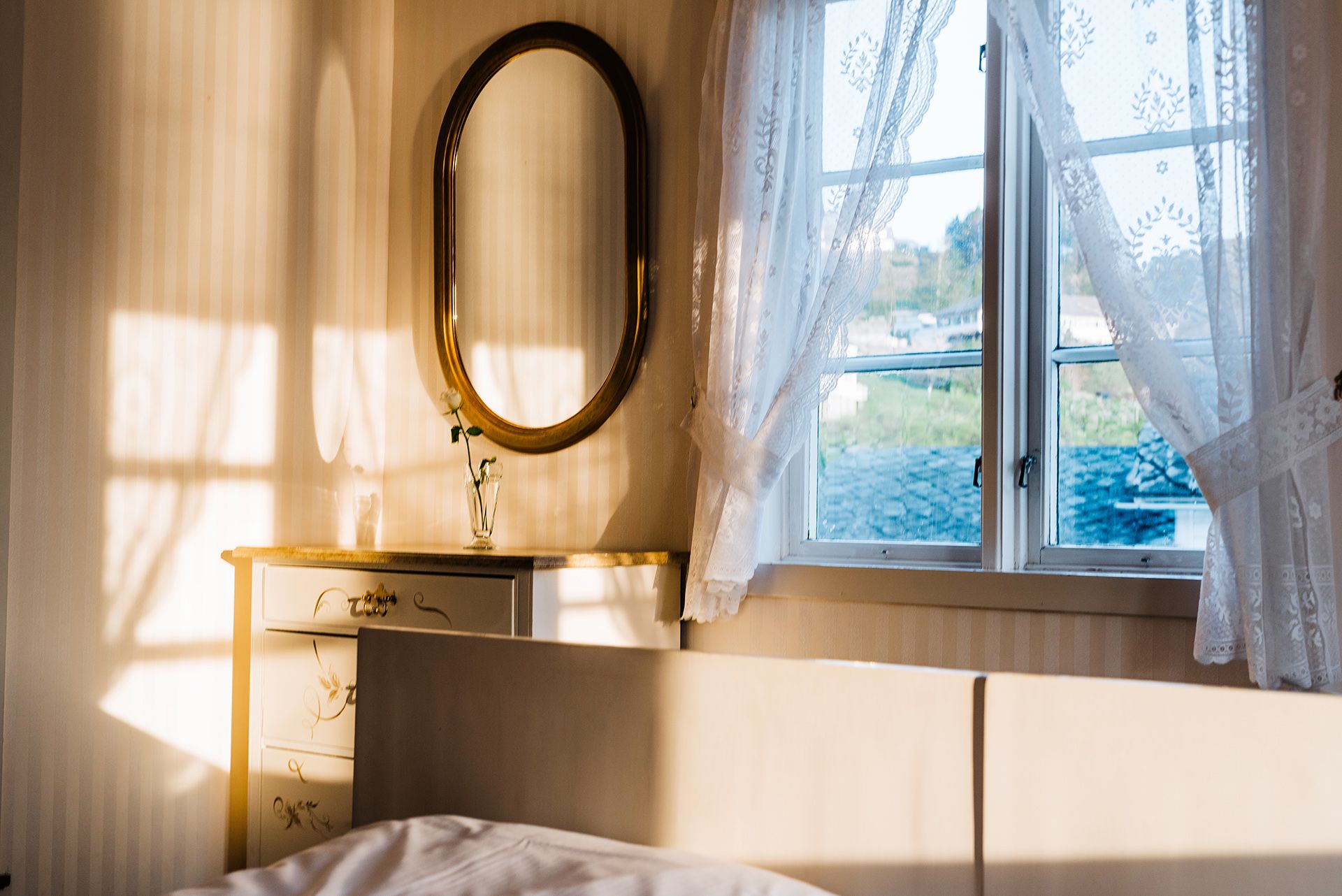 Morning sunlight brightens the classic interior at Utne Hotel in Hardanger.