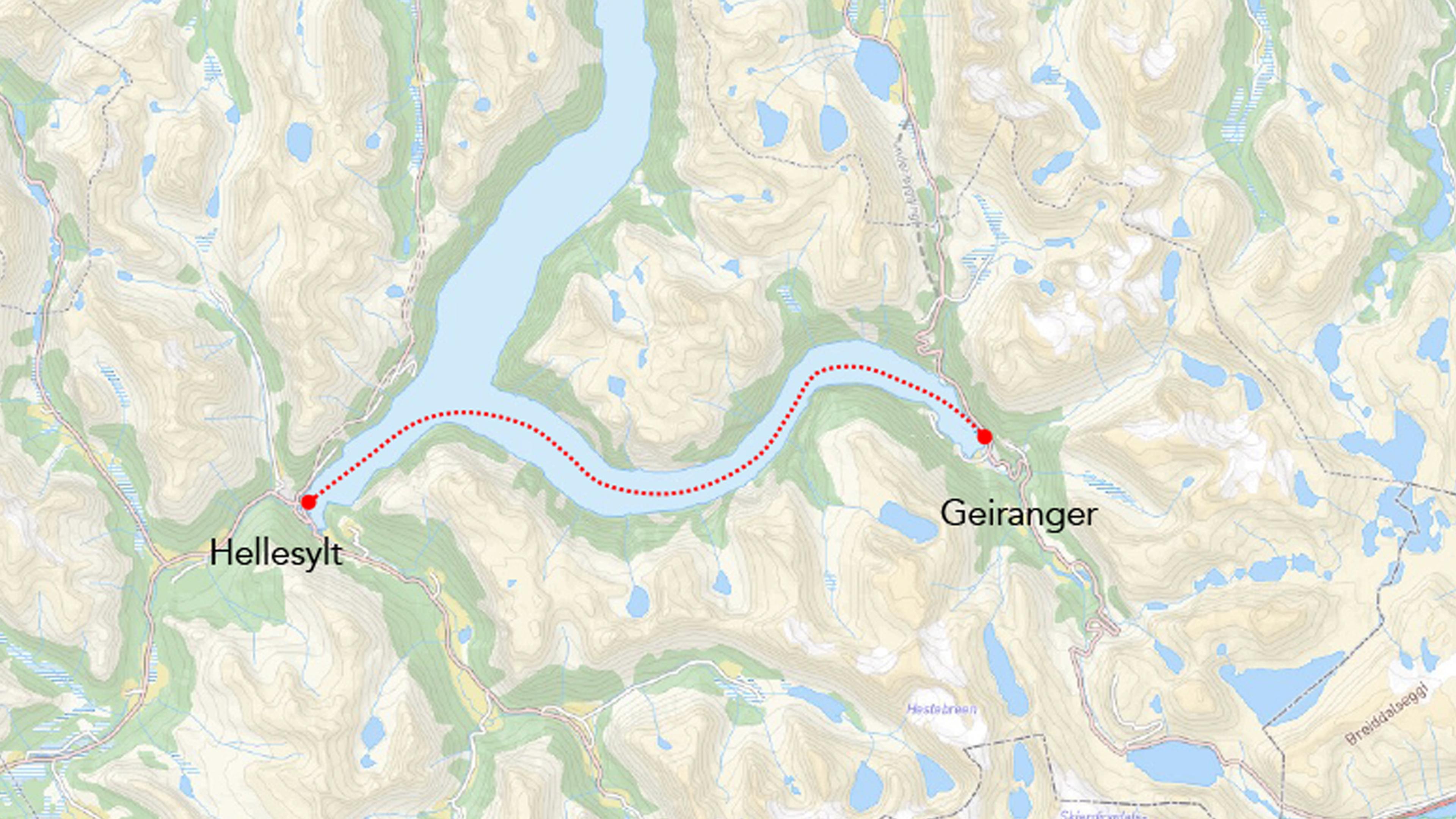 Rundtur med båt fra Hellesylt til Geiranger t/r med Cruise Service