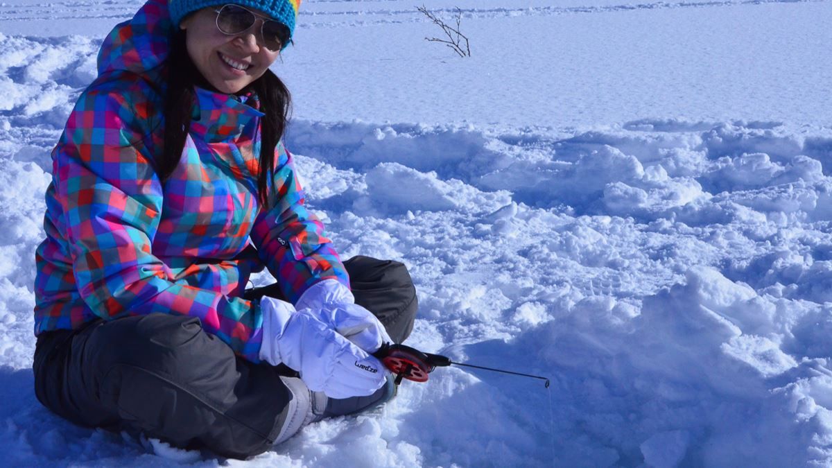 A guest icefishing