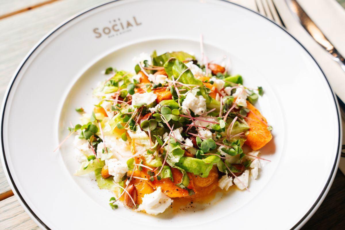 Salad served at The Social bistro inside The Edge hotel in Tromsoe