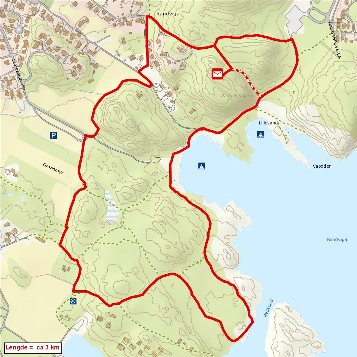 Kart over Ranvikkallen