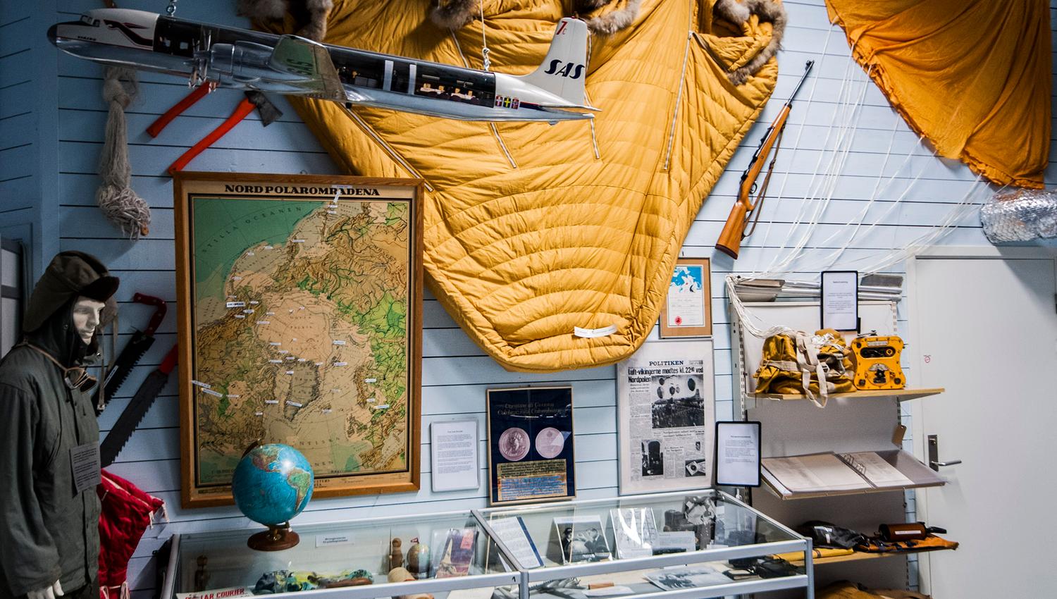 SAS museet - utstilling av utstyr som var med på oversjøiske turer