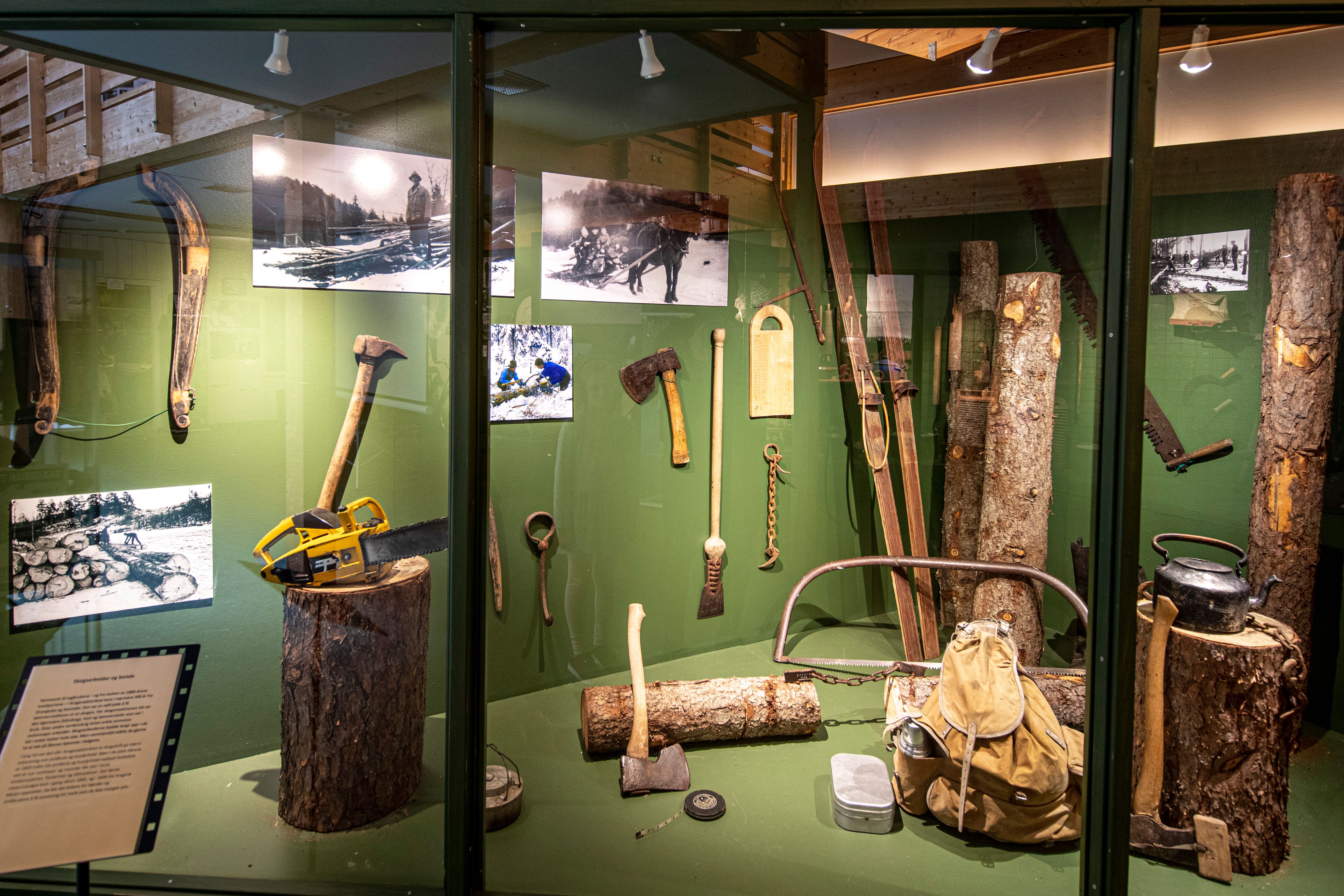 Berg museum utstilling tømmer
