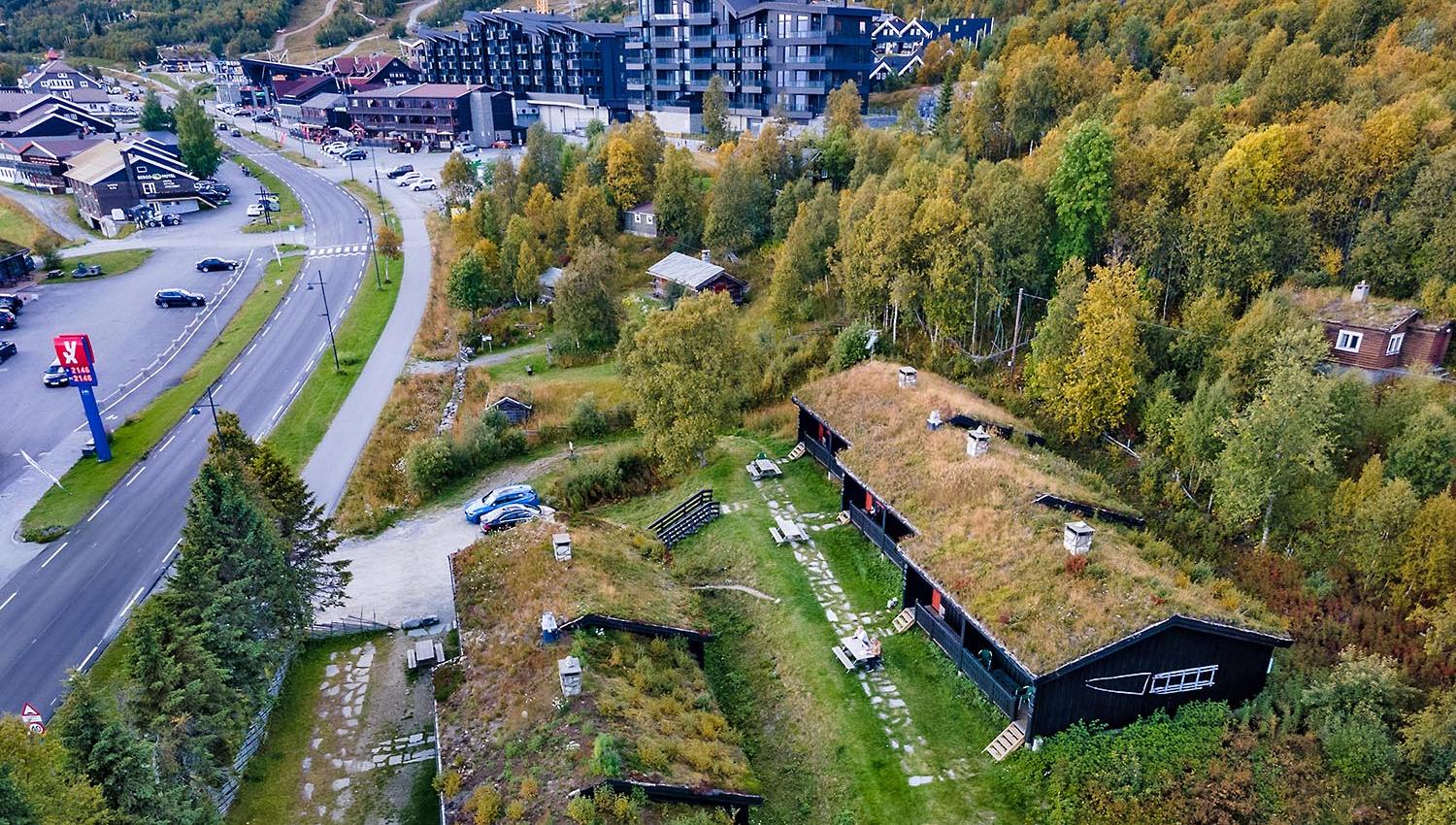 Utsikt Hovi Hytter mot Beitostølen sentrum