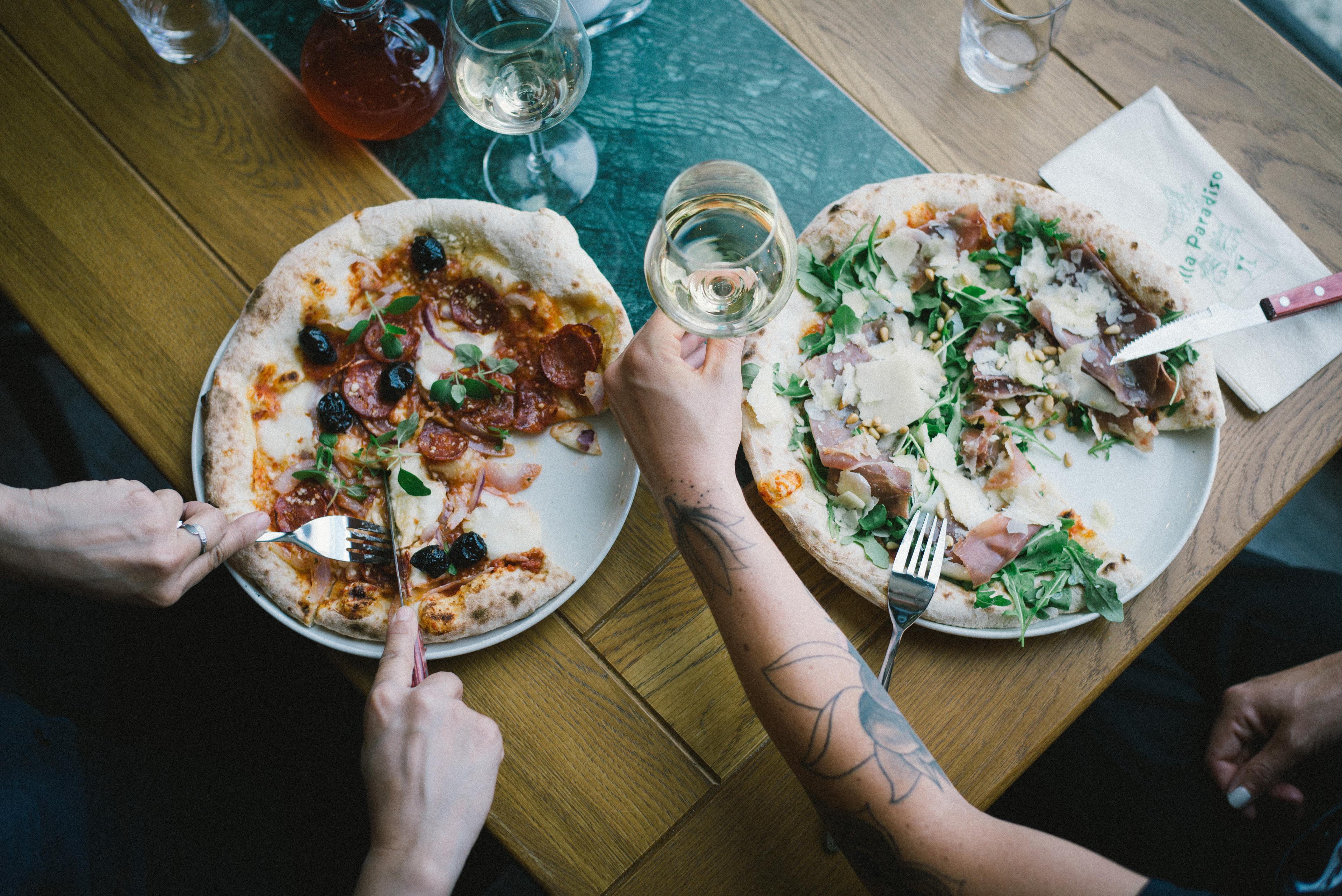 Nydelig pizza på Villa Paradiso Ole Bull