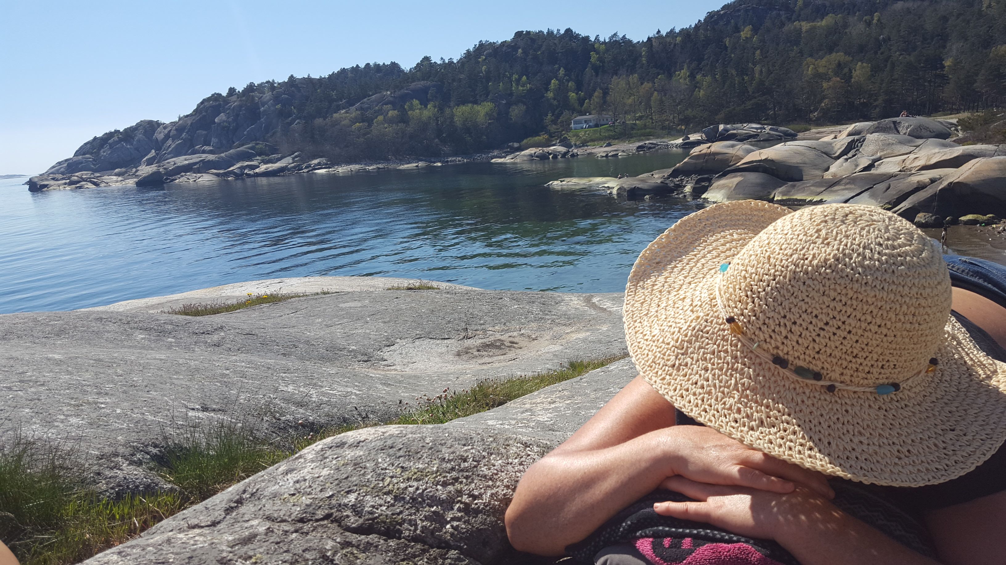 En som soler seg ved havet