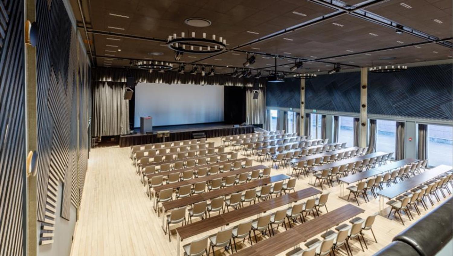 Conference room with long table