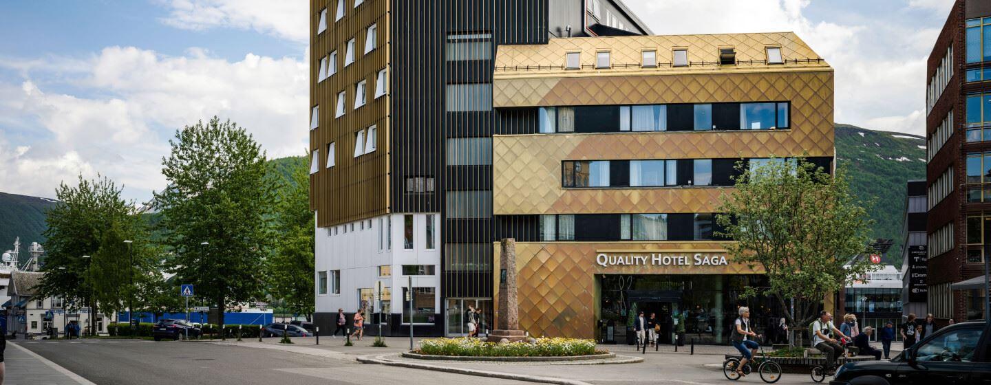 Quality Hotel Saga fasade in Tromso in summer