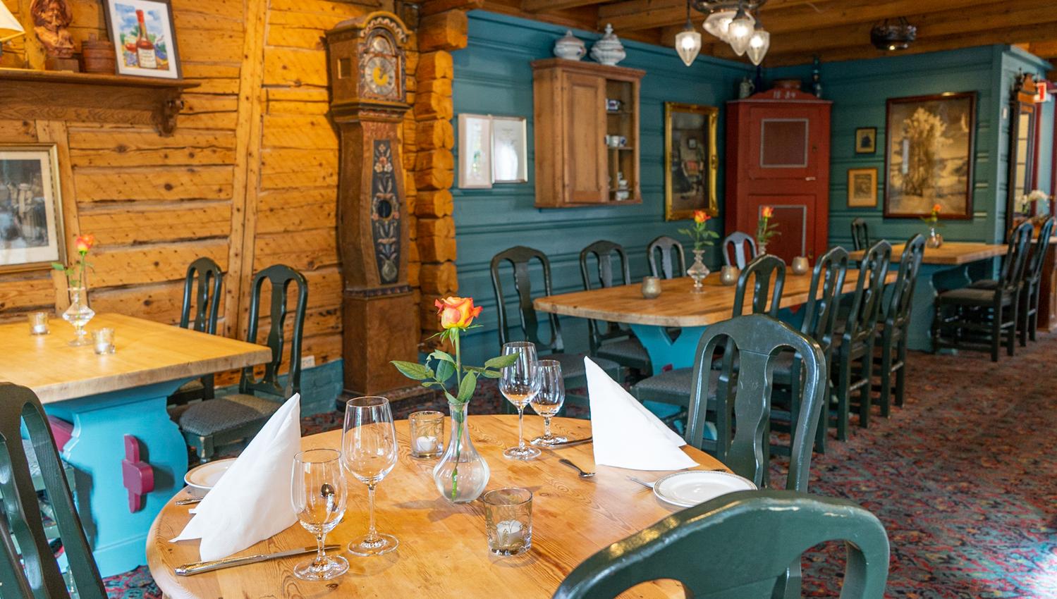 Restaurantlokalene til Kumlegaarden.