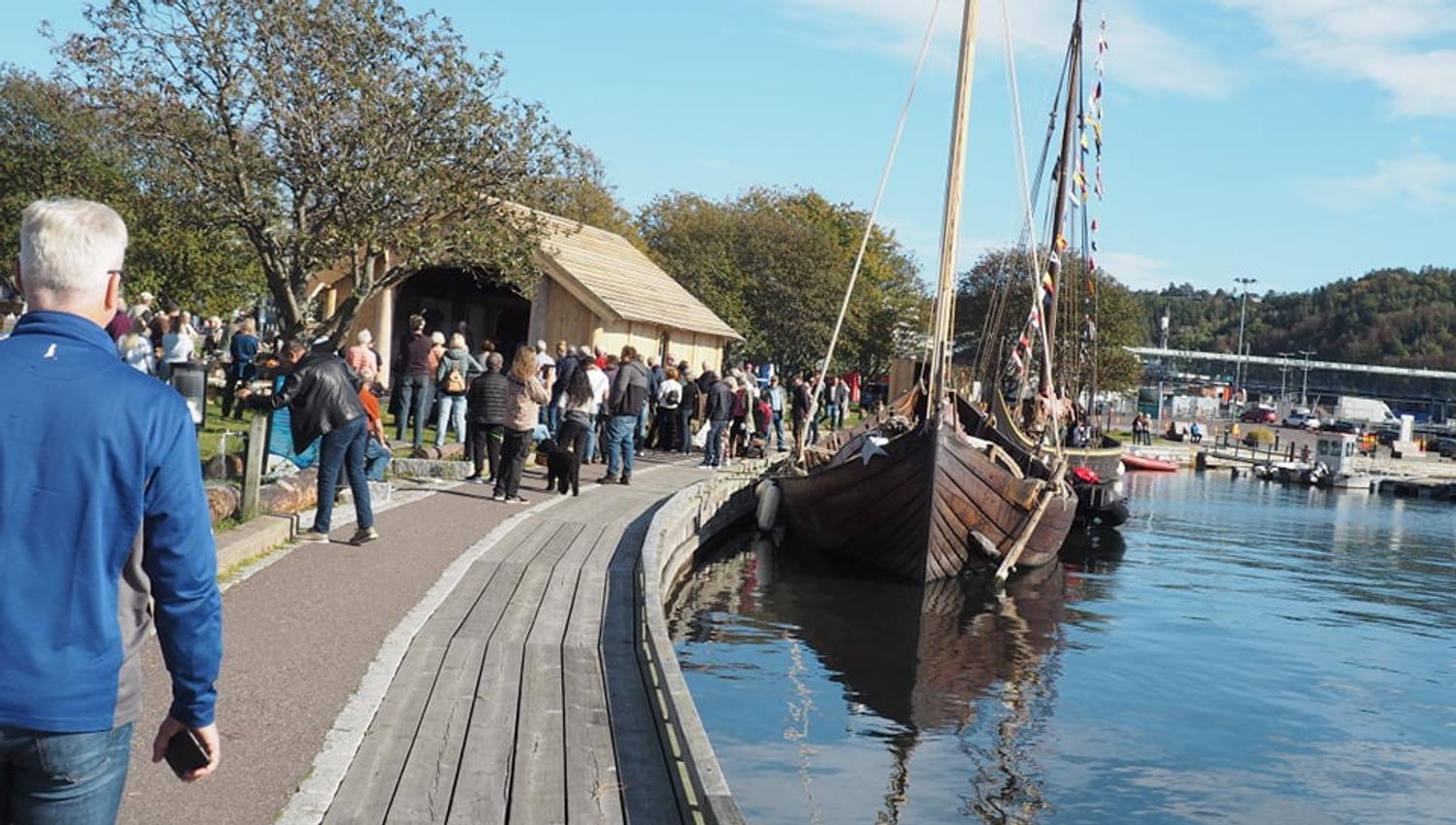 Vikingskip på besøk i Sandefjord Vikingpark