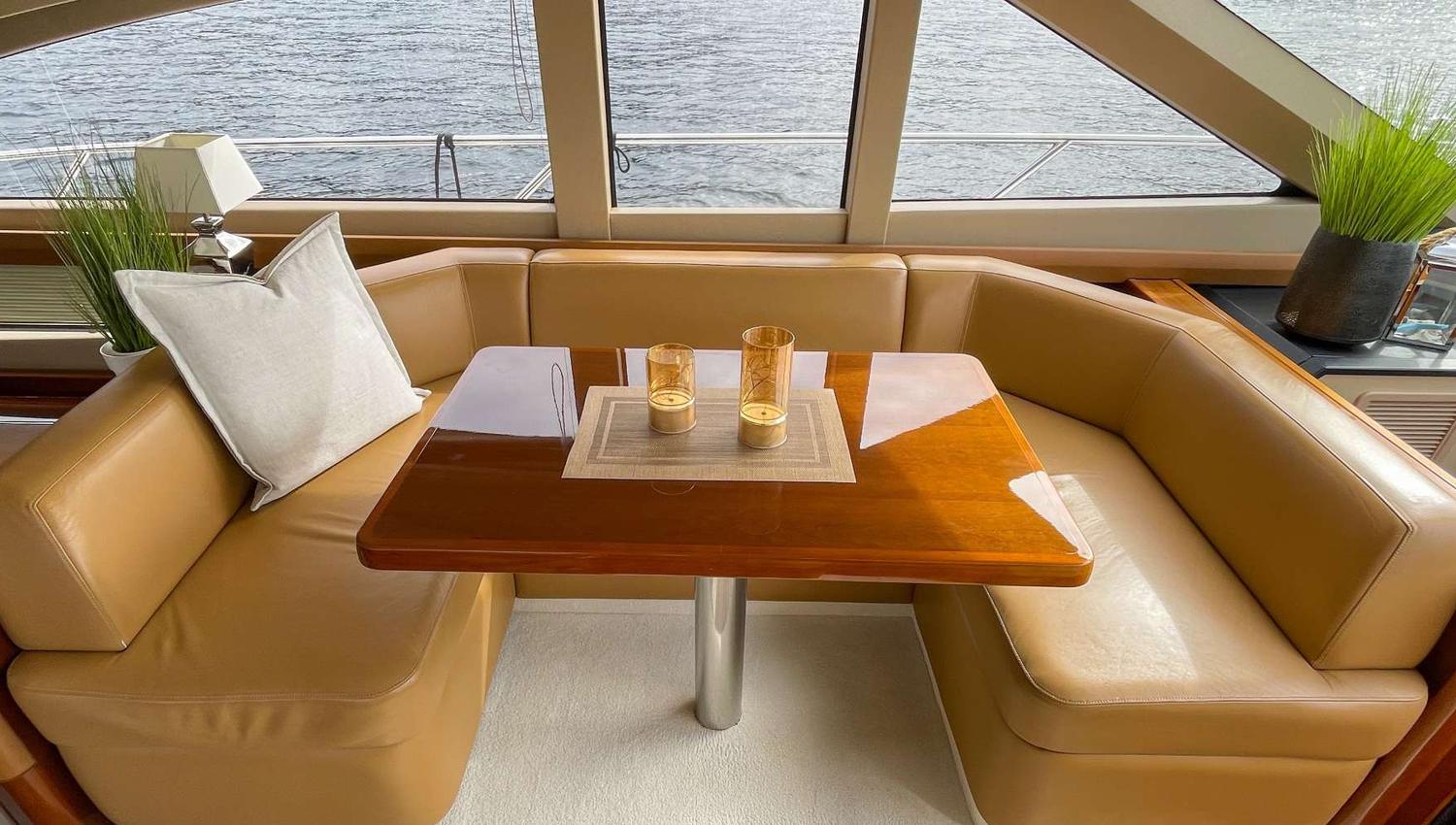 The interior of the boat