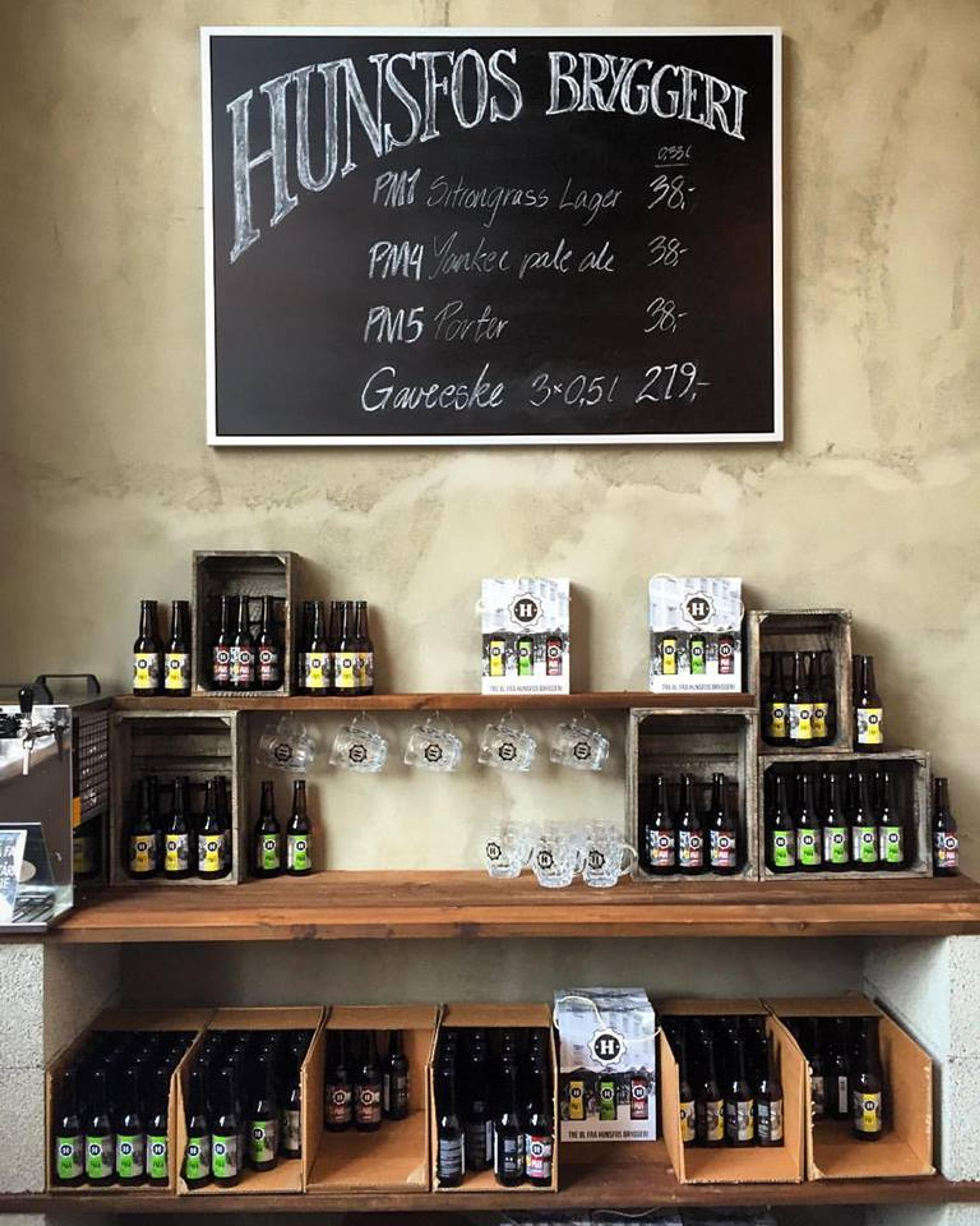 Hunsfos Bryggeri butikk