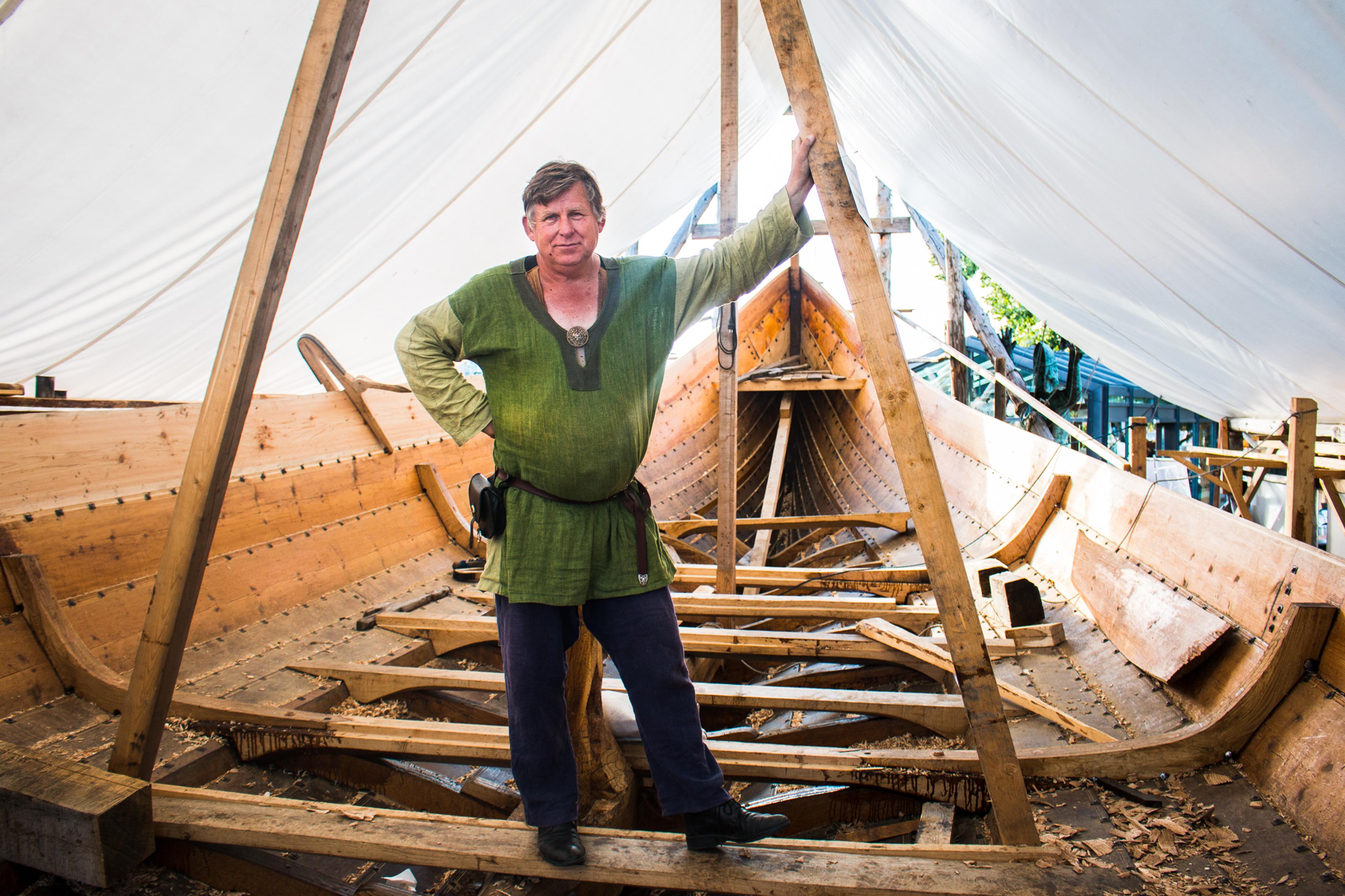 Man on Viking ship