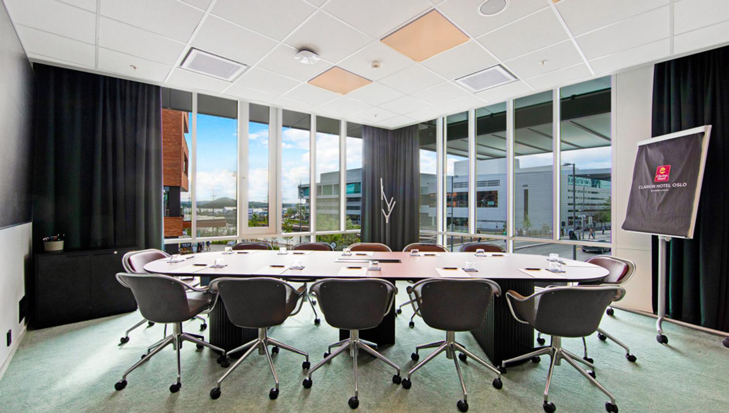 Boardroom table, window