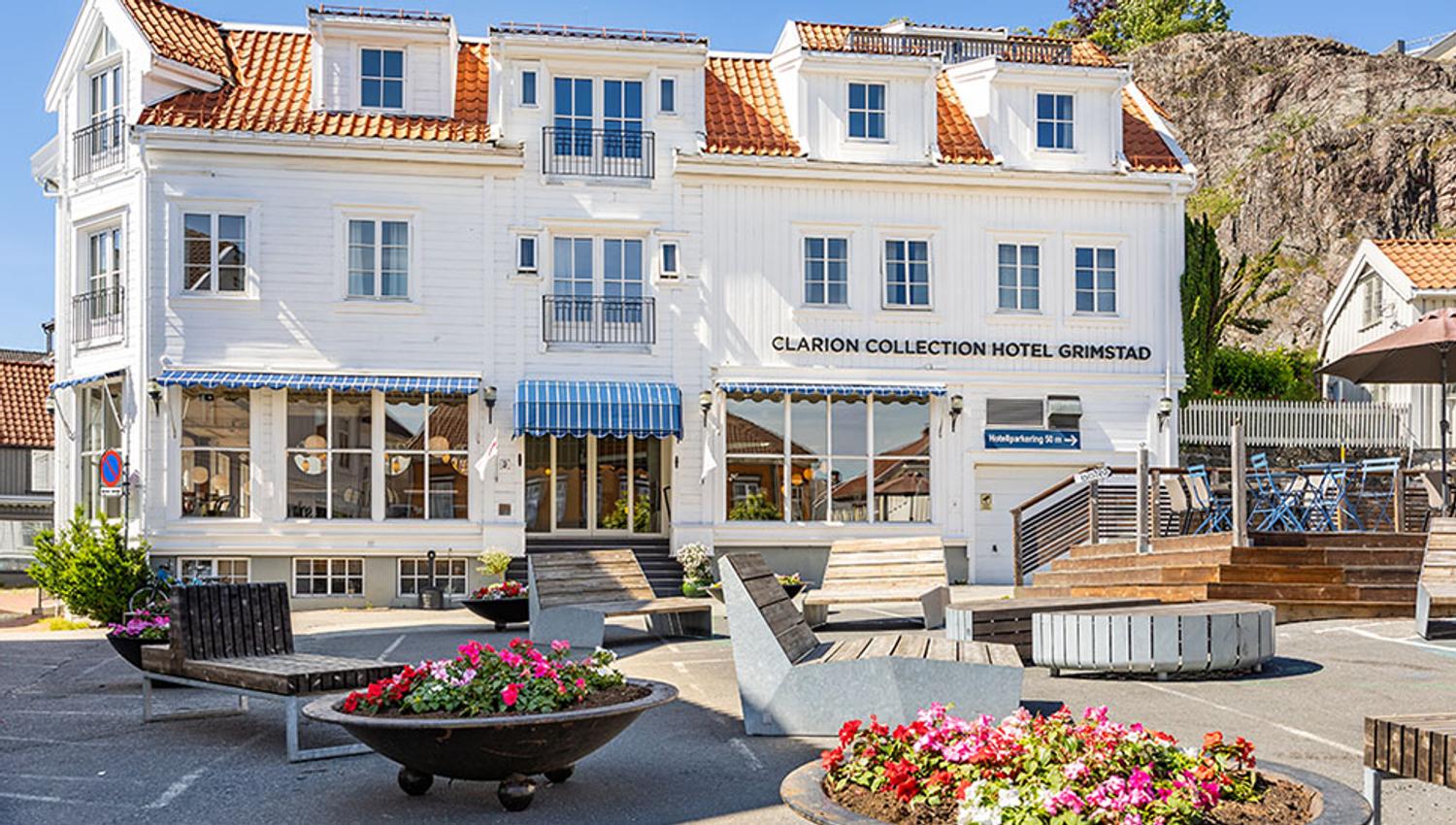 Oversiktsbilde av hotellfasade