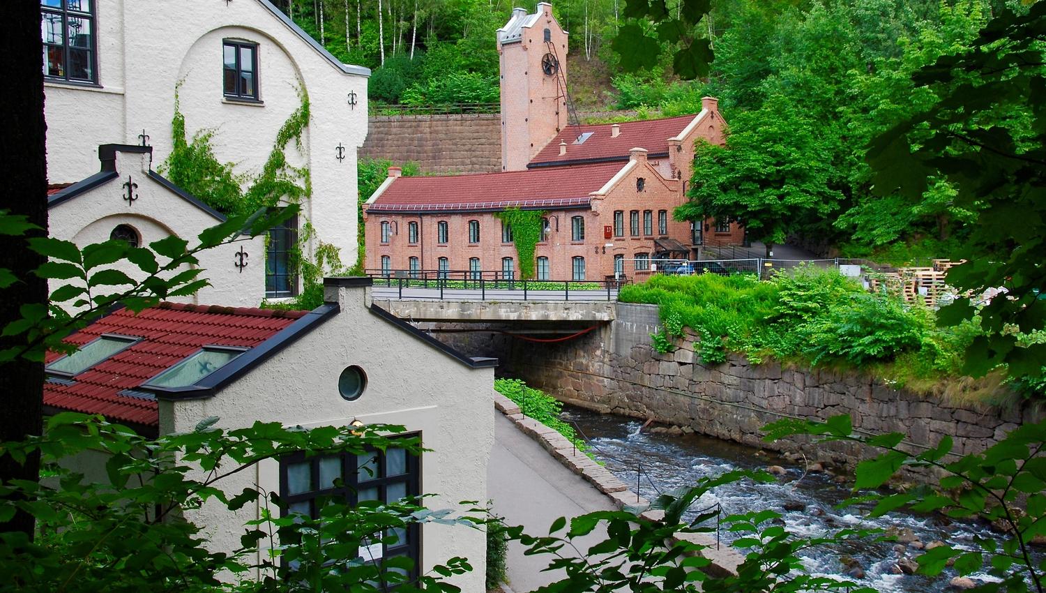 Old factory buildings.
