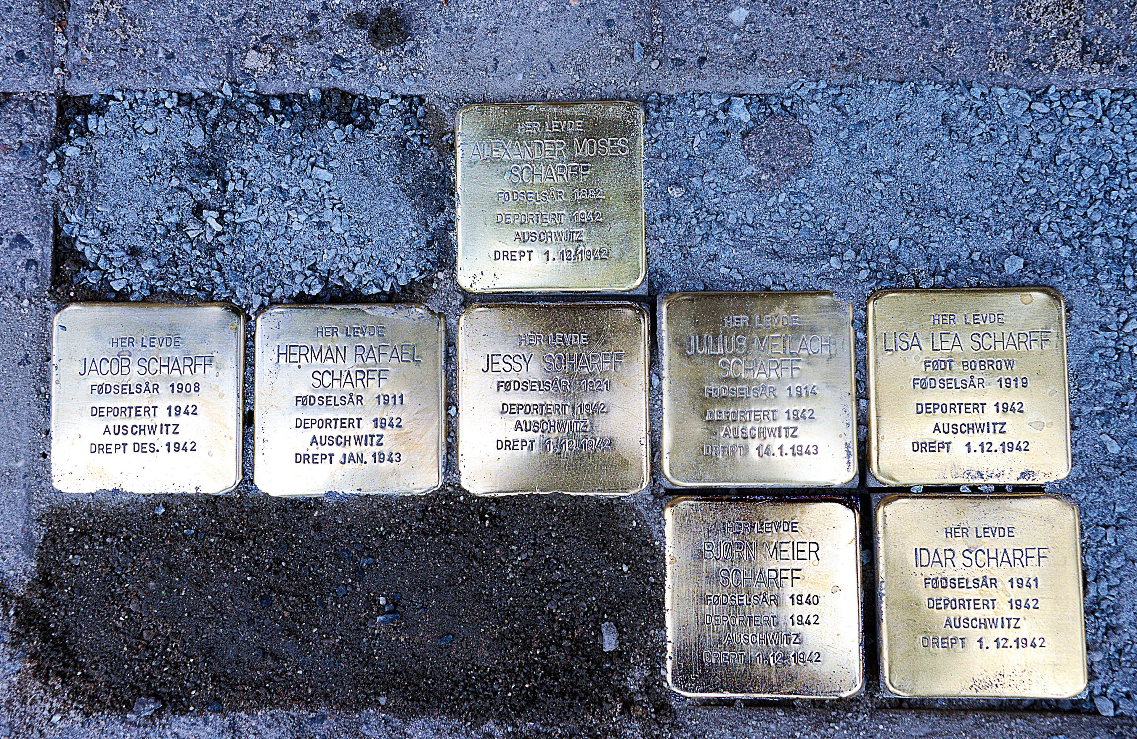 Krigsminner - Snublesteiner Scharff - Hønefoss