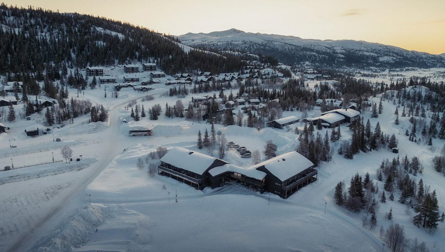 hyttene fra Gaustablikk Fjellhytter og Apartments, vinter