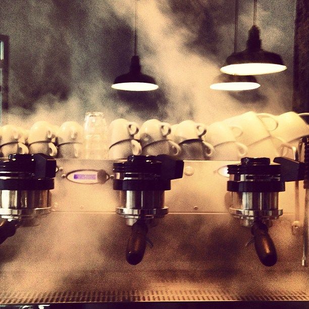 coffee machine with cups on 