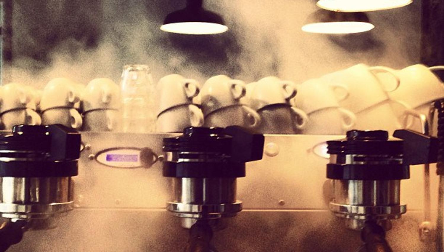 coffee machine with cups on