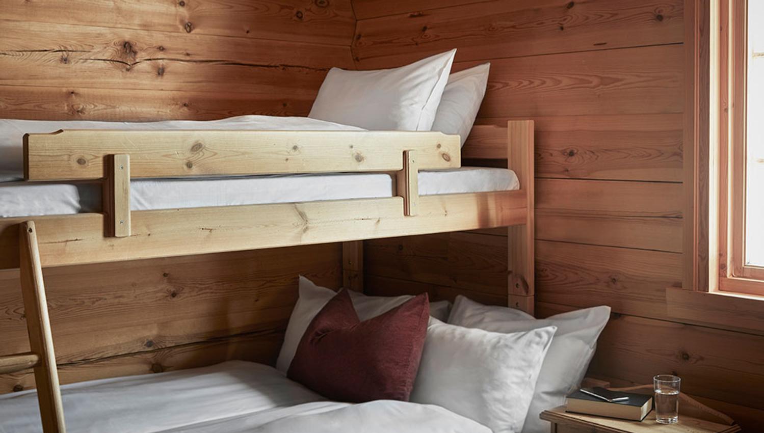 køyeseng på hytte til Gaustablikk Fjellresort