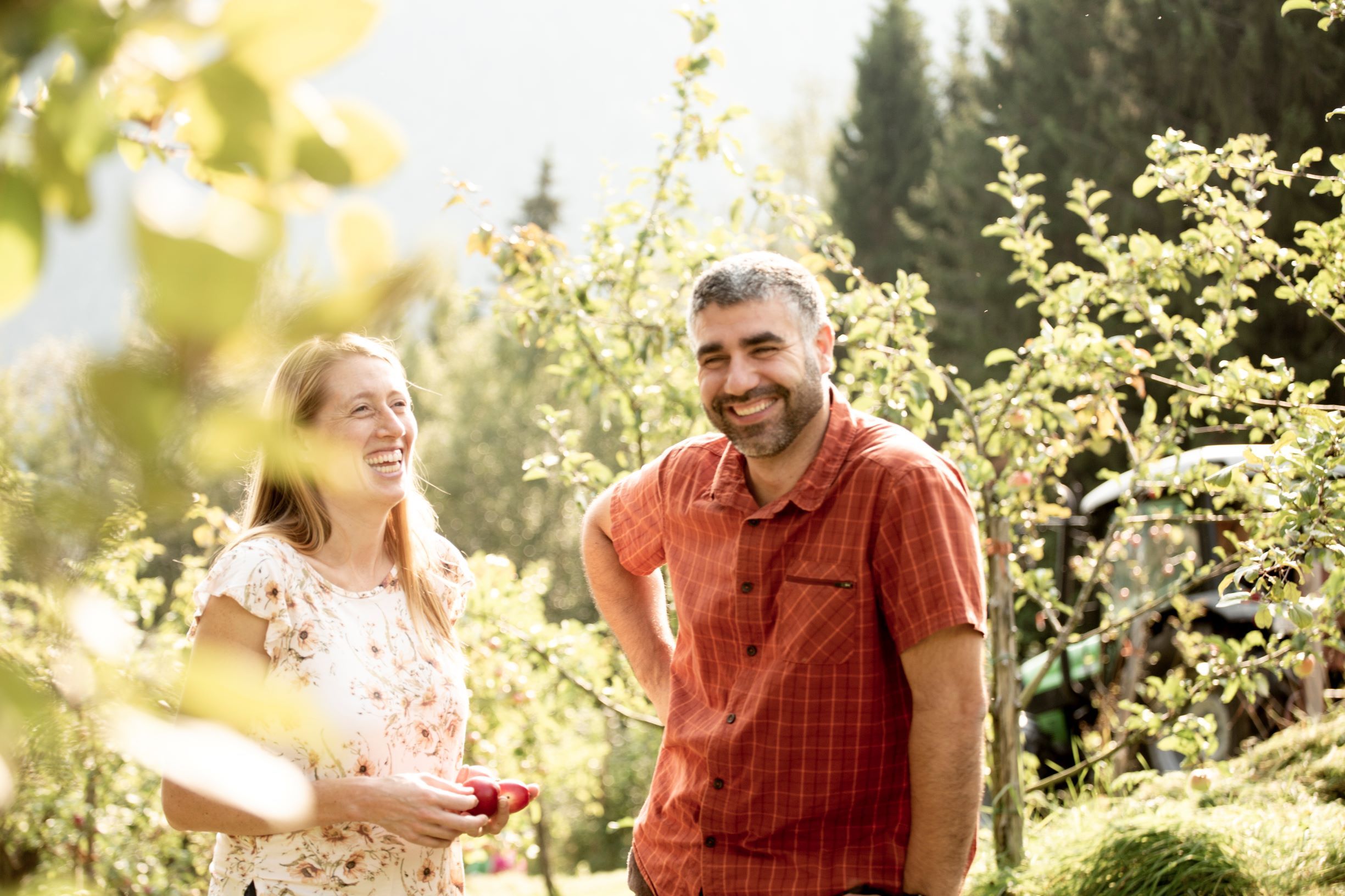 i hagen på Skarbø Gard