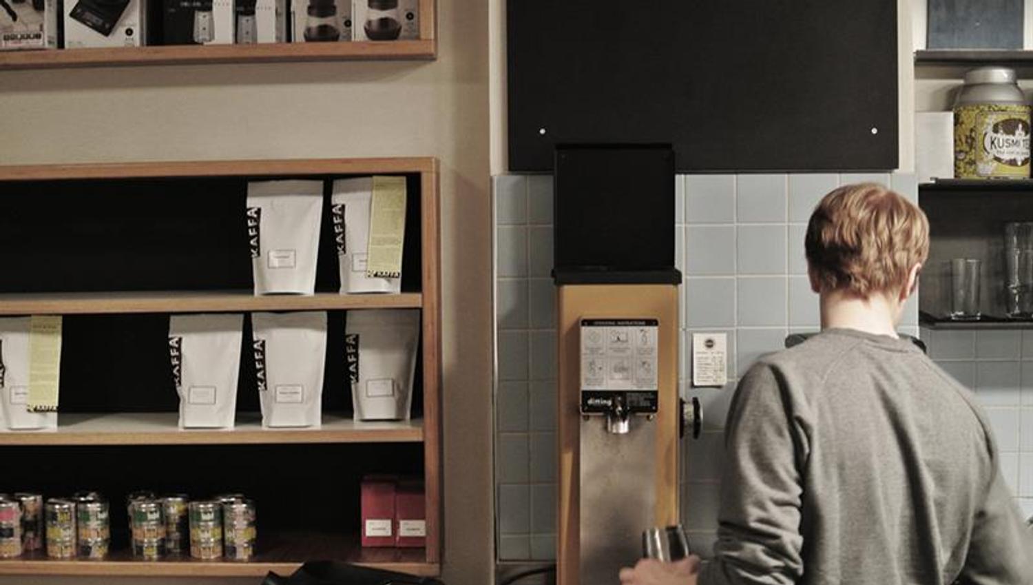 Barista making coffee.