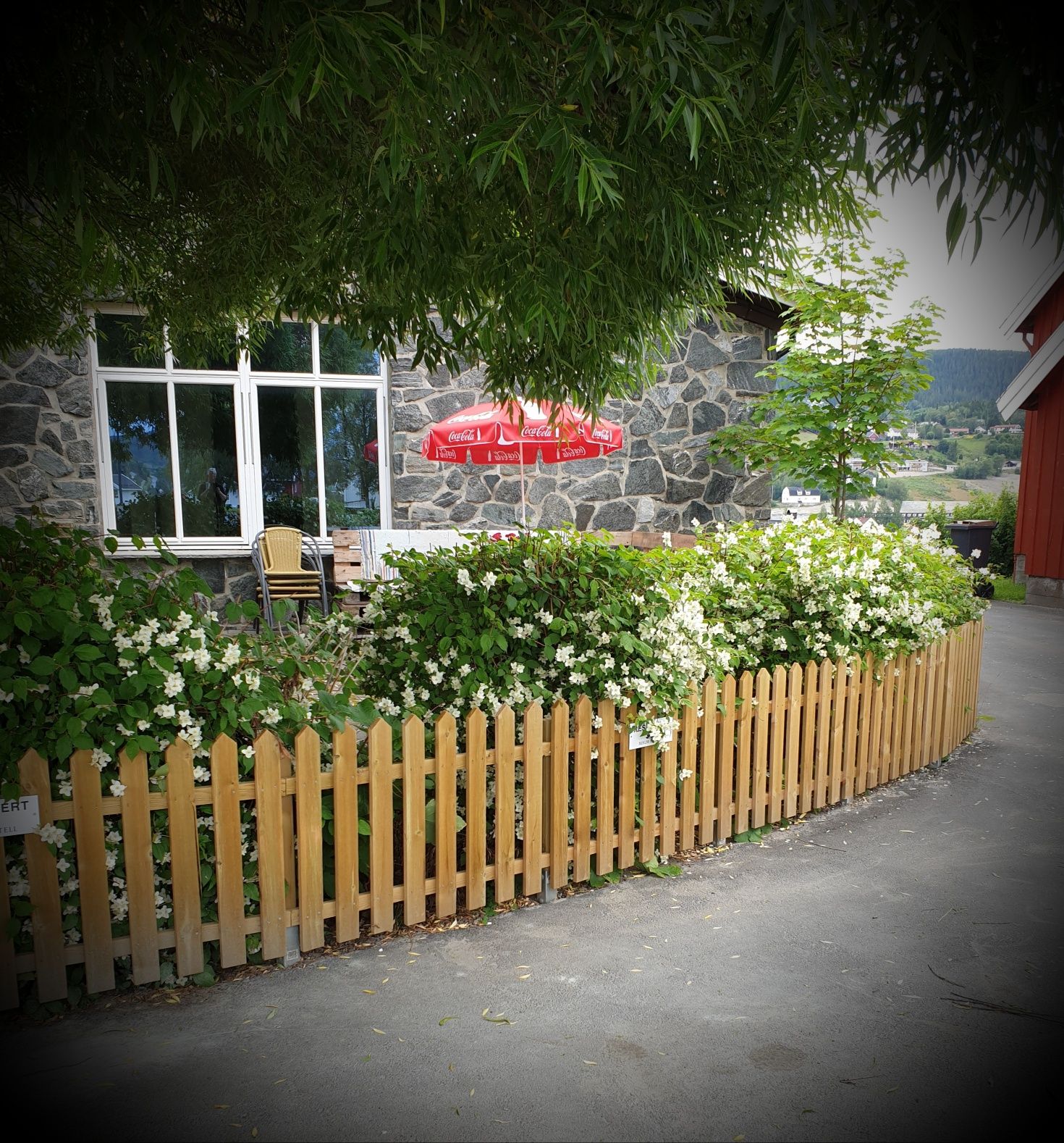 Seating area outside the hotel