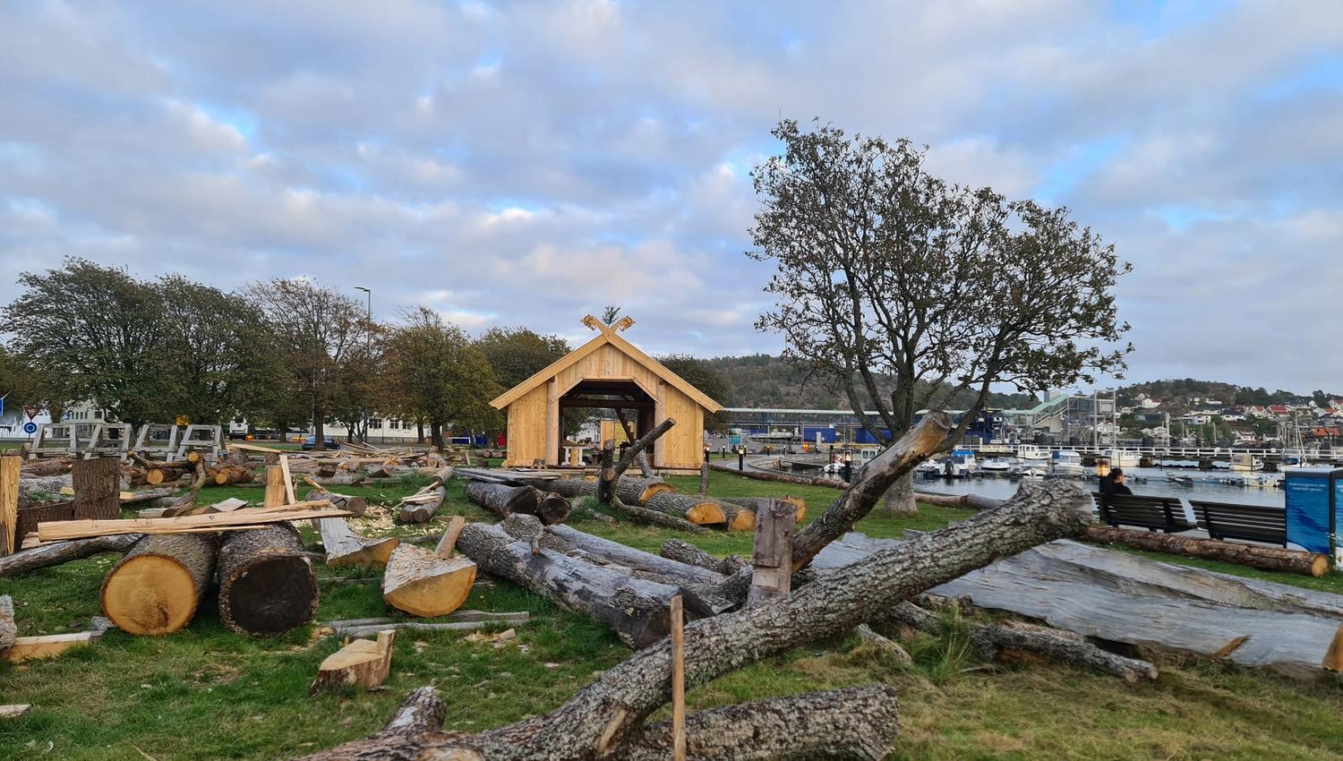 Byggeplassen - Sandefjord Vikingpark i havna