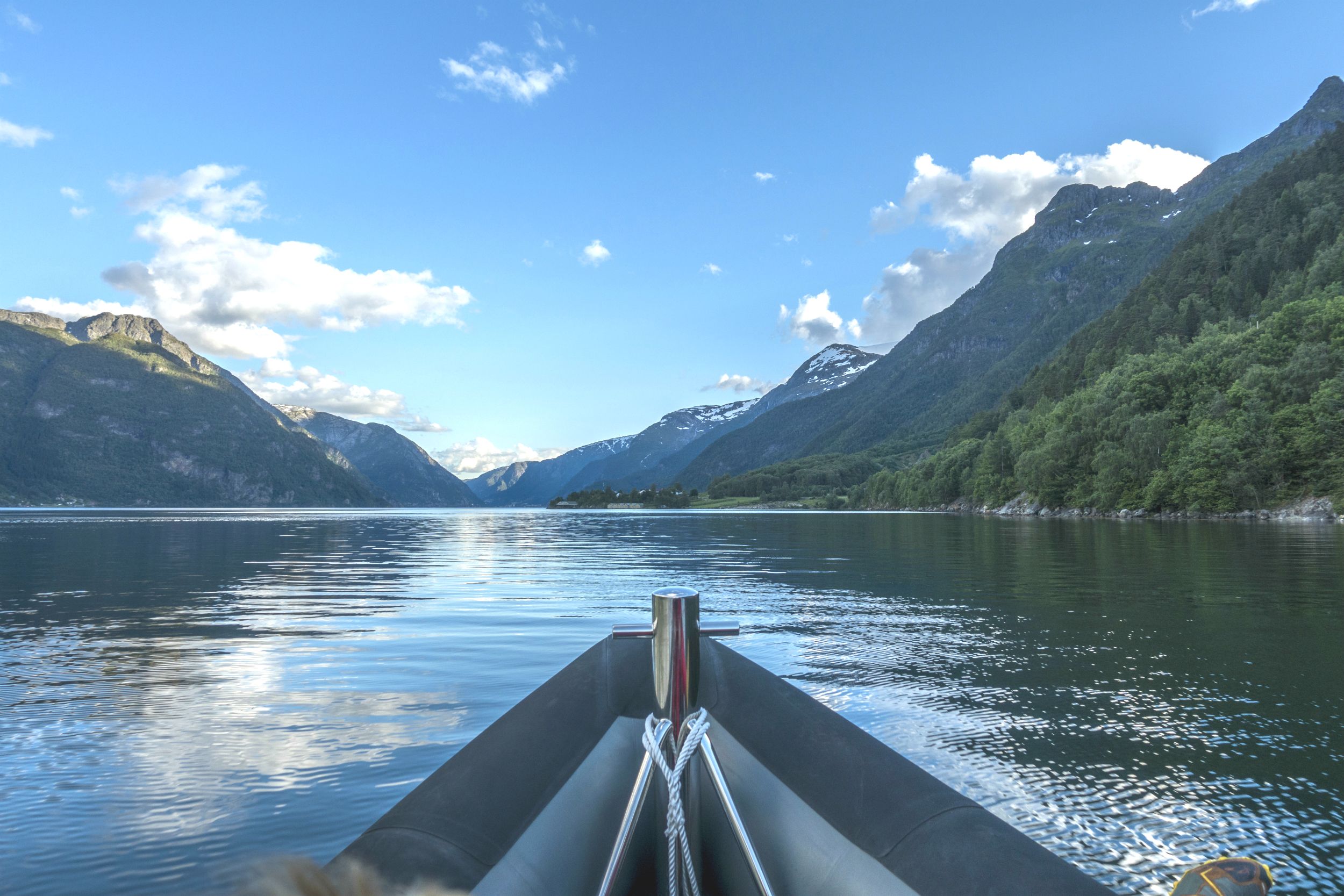 A magical view from the RIB boat towards the Hardangerfjord.