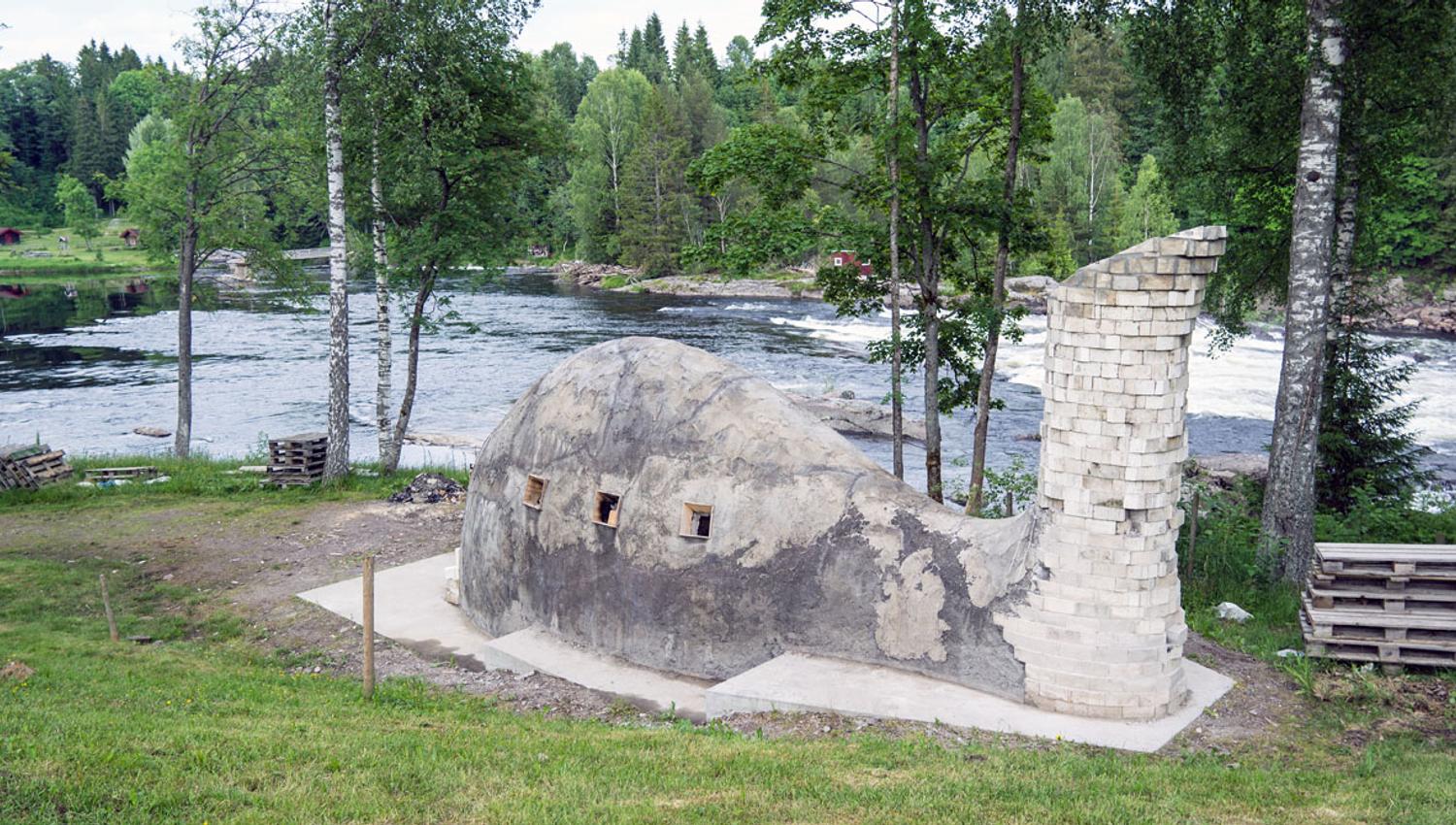 Fisk skulptur ved parken
