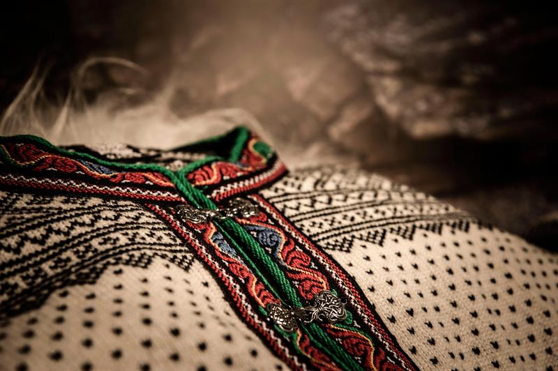 Detaljbilde av genser.