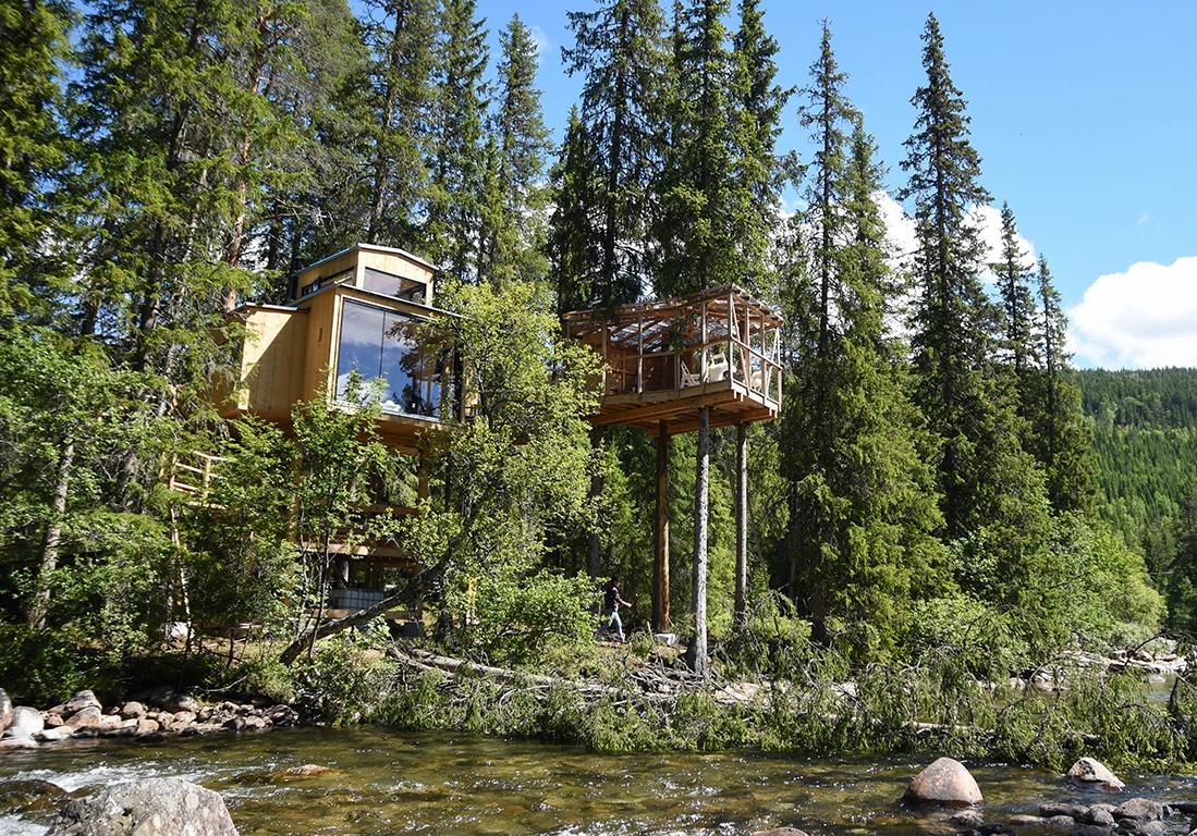the wooden cabins from Å Camp