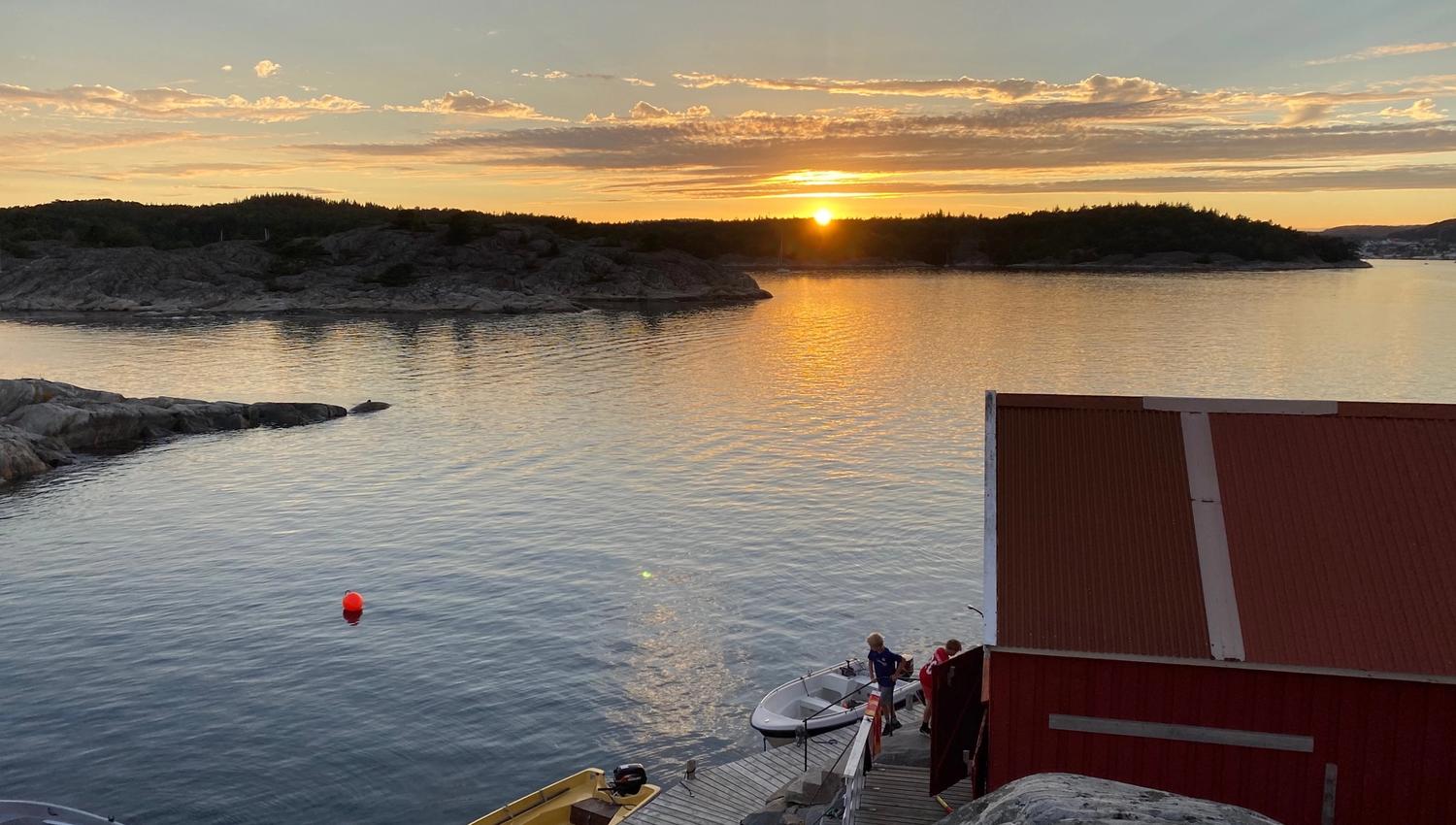Saltholmen fyr Lillesand soloppgang fra fyret