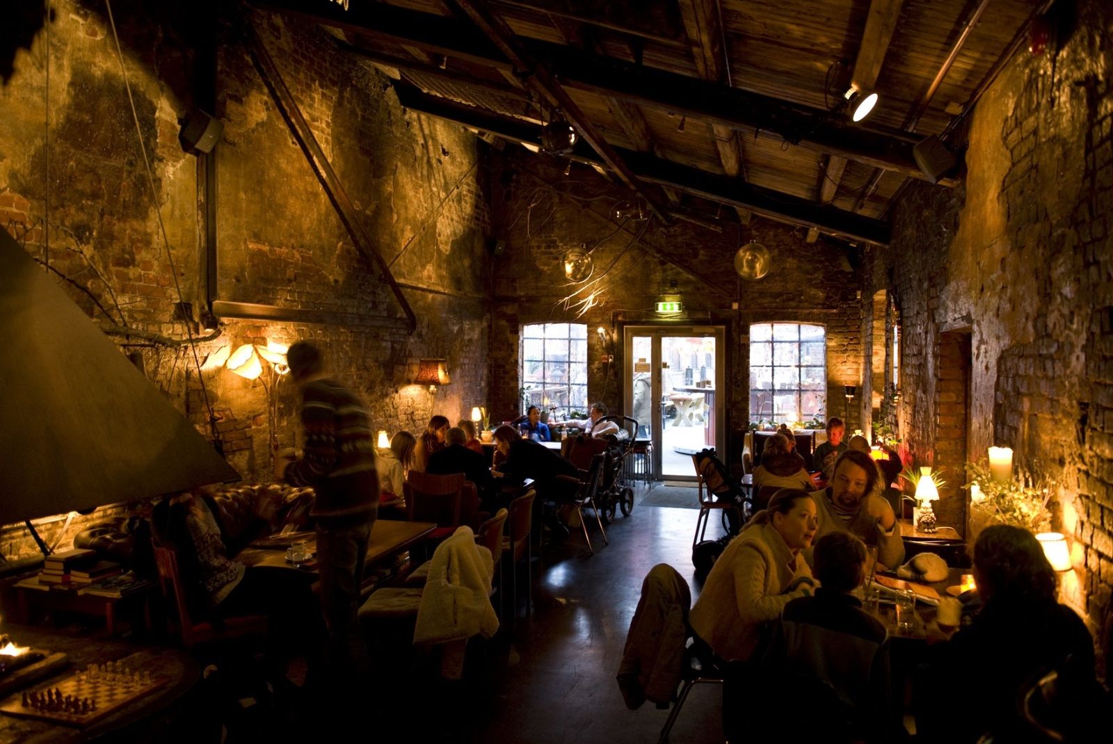 the inside and seating areas
