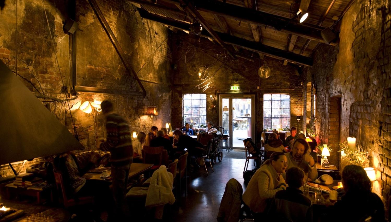 the inside and seating areas