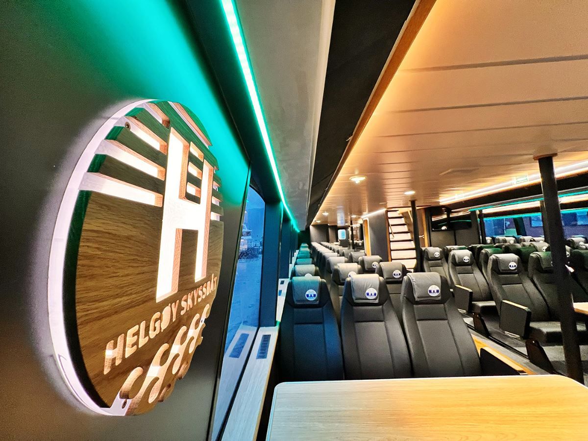 The inside of the boat