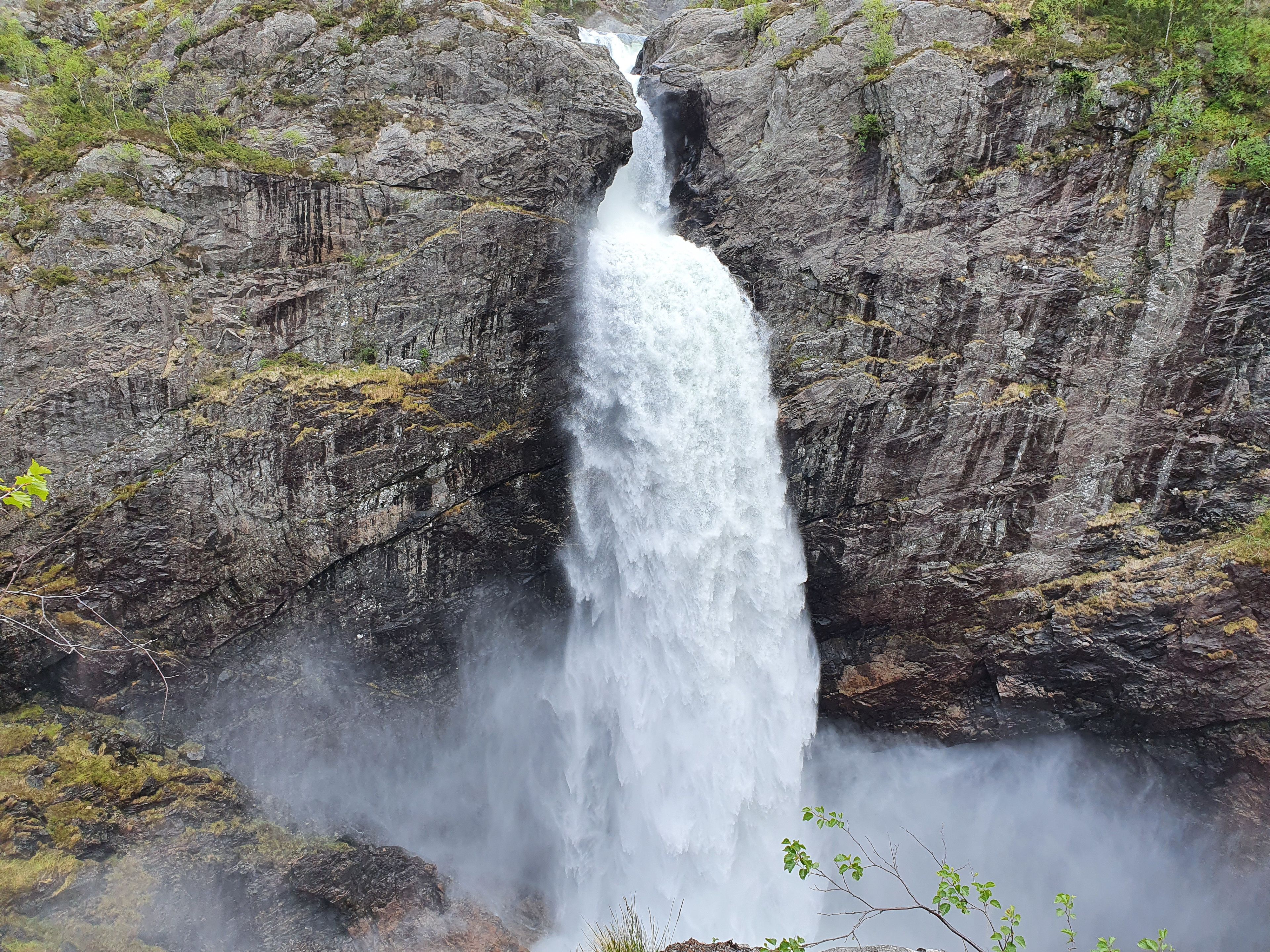 Månafossen Waterfall, with its 92 metre drop