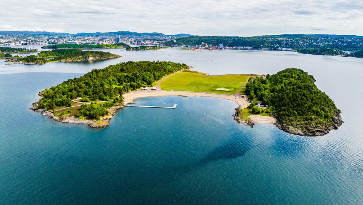 dronebilde av Langøyene