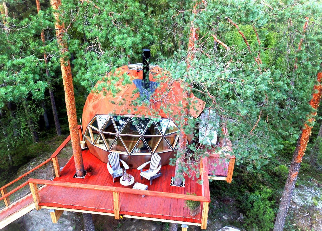the cabin seen from above